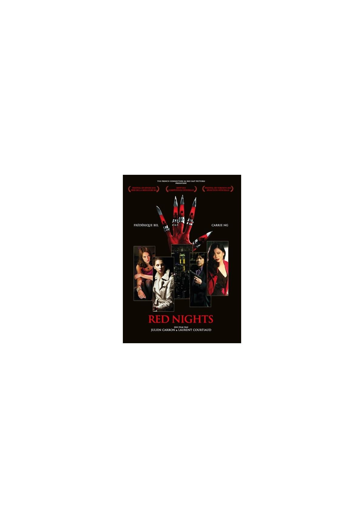 Couverture de DVD : Quatre femmes, une main. Texte : Red Nights. La main a des ongles rouges.