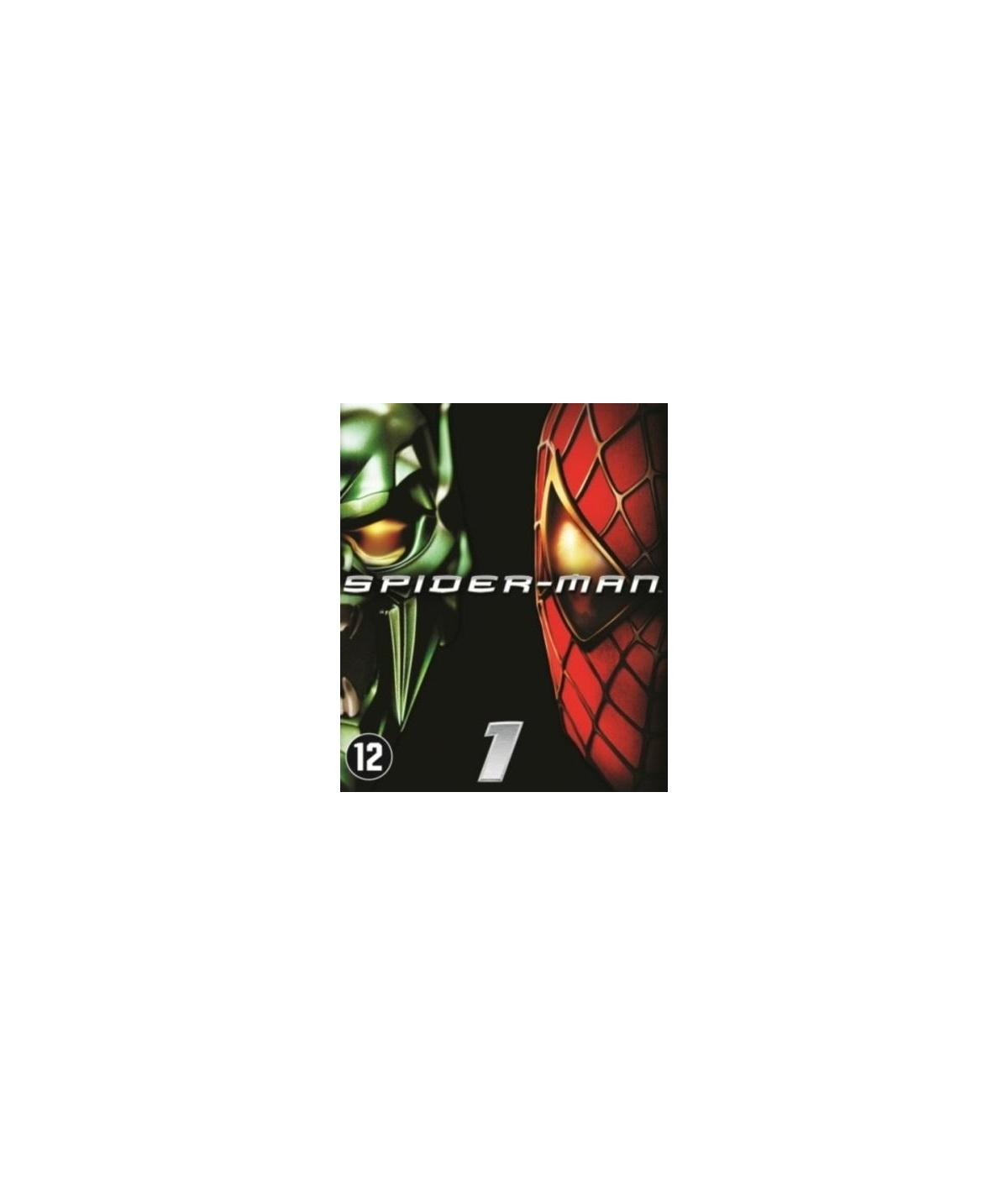 Filmcover: Green Goblin en Spider-Man. Tekst 'Spider-Man 1' met een '12' rating.