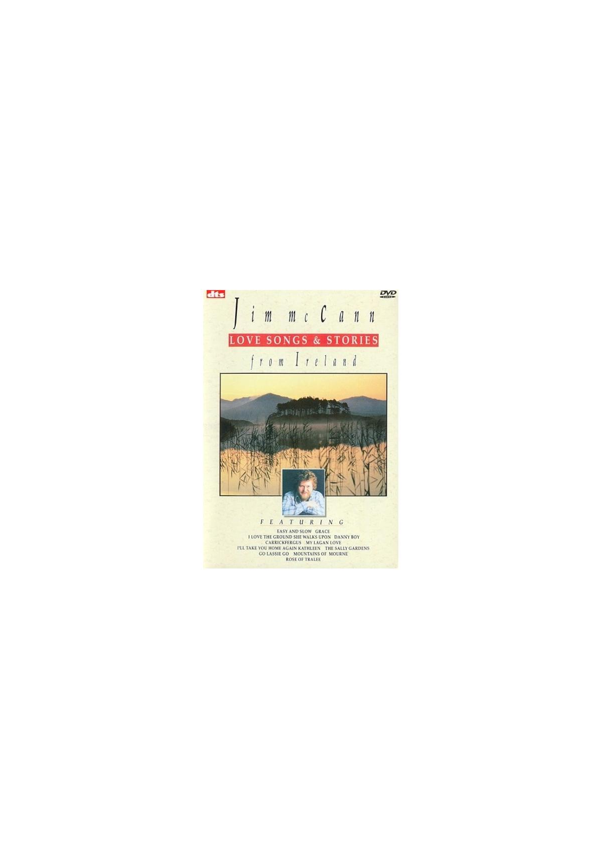 Couverture DVD: Jim McCann 'Love Songs & Stories from Ireland' avec paysage et portrait.