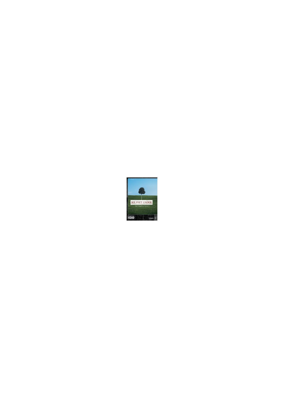 Affiche de film : Arbre sur un champ vert, titre : Six Feet Under, ciel bleu.