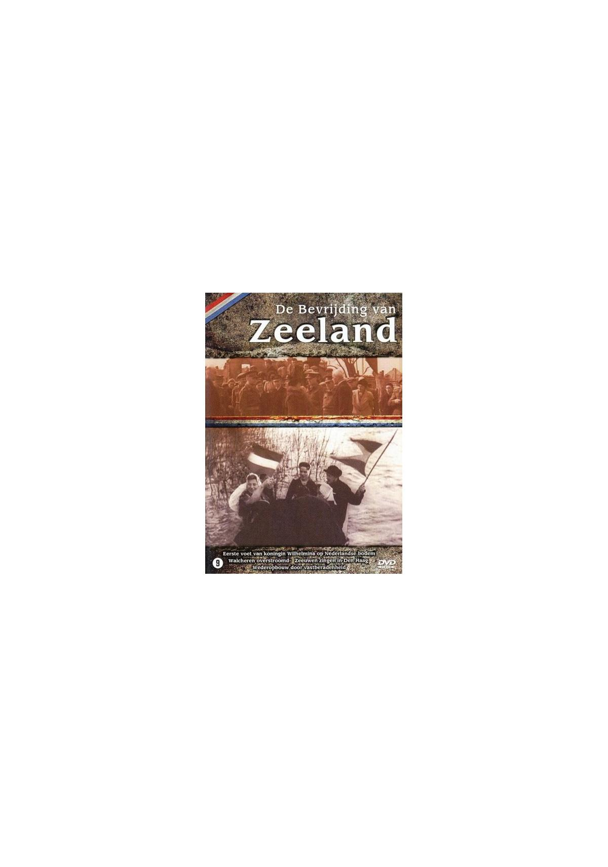 DVD-hoes van een historische film met soldaten en een boot, de titel is 'De Bevrijding van Zeeland'.