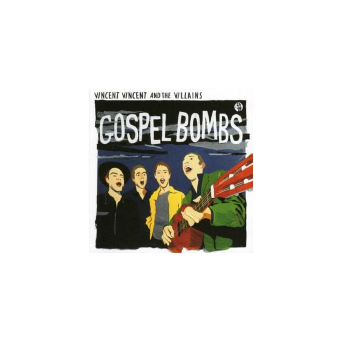Pochette d'album avec quatre hommes chantant, un jouant de la guitare. Titre : Gospel Bombs.