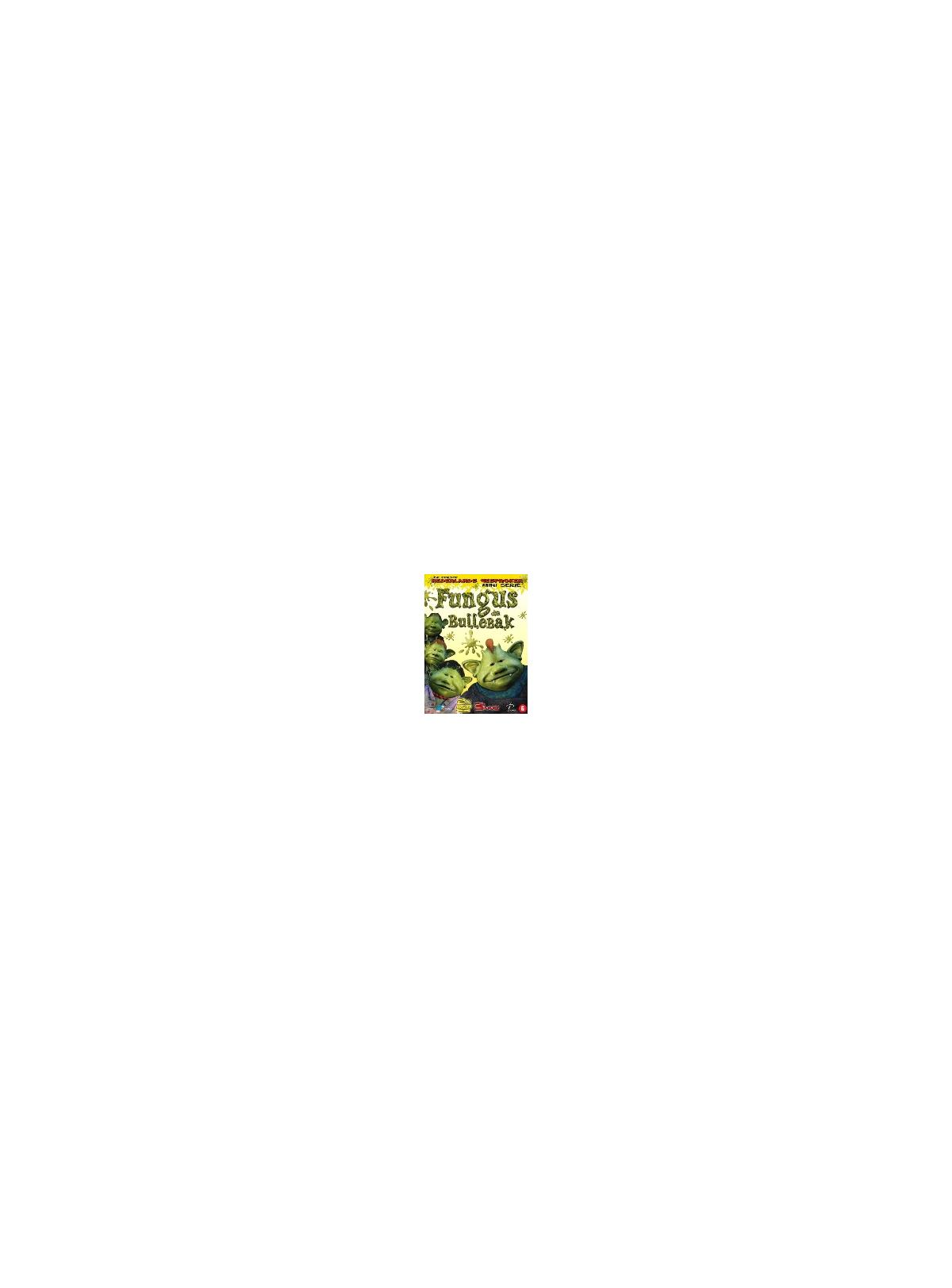 Couverture DVD : Couverture verte et un insecte. Texte : Fungus Amongus, avec du texte.