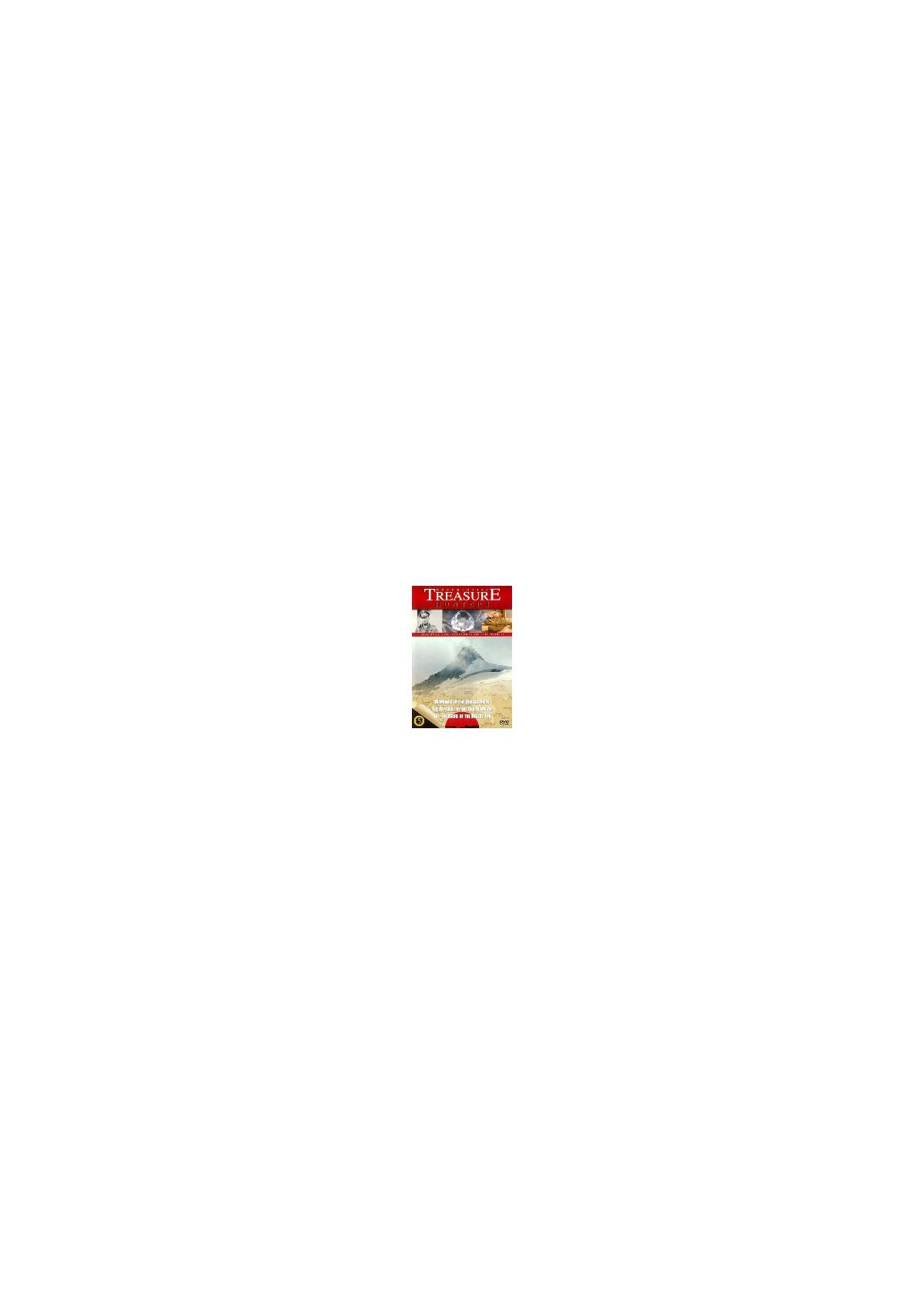 Une couverture de livre. Le mot 'Treasure' en rouge sur une image de montagnes et d'eau.
