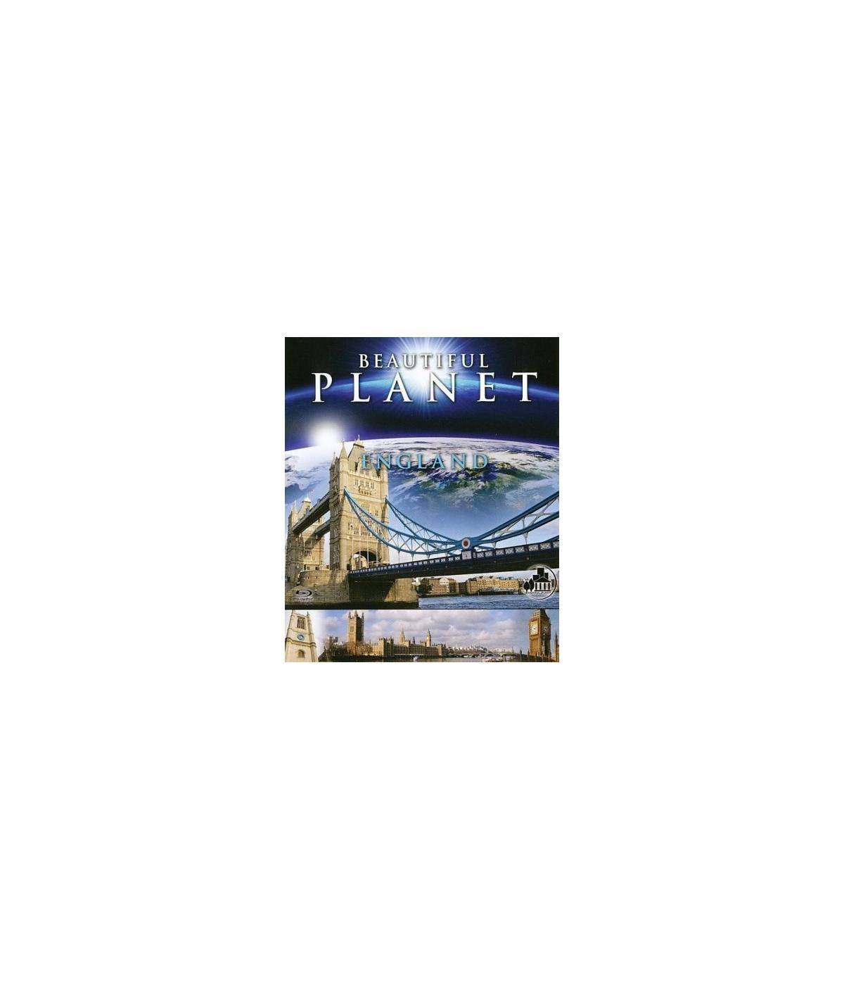 Affiche de film avec des images de Londres et le titre "Beautiful Planet".