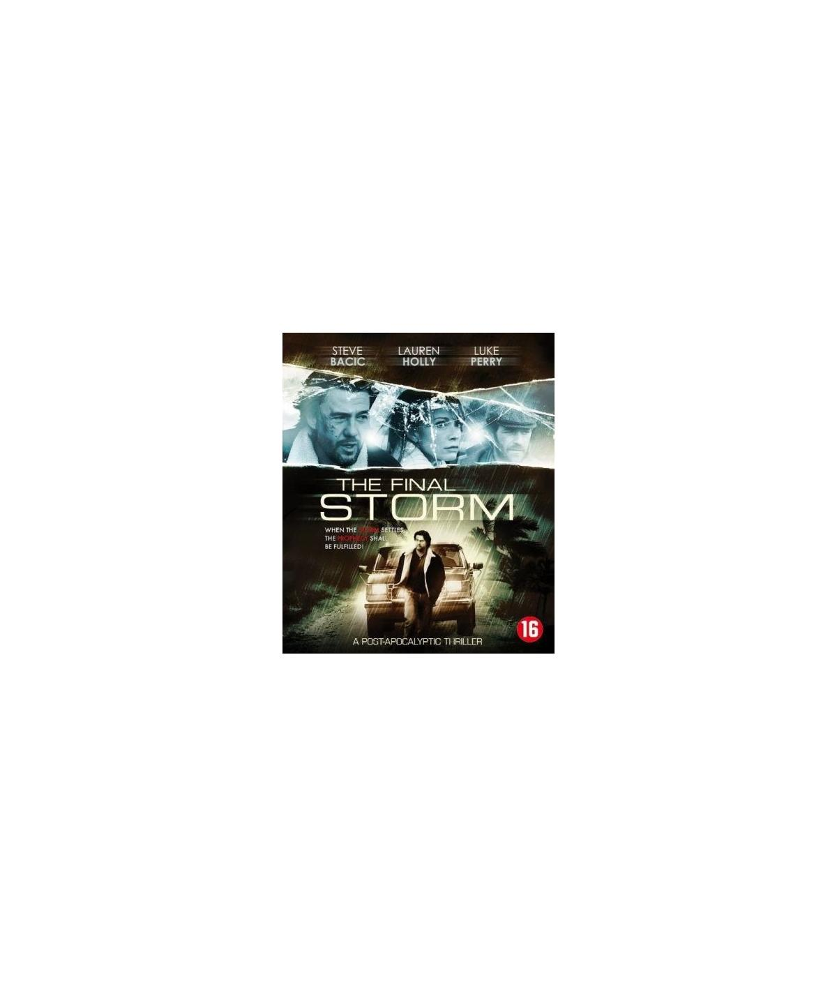 DVD-hoes van 'The Final Storm', met acteurs en een auto in een stormachtige omgeving.