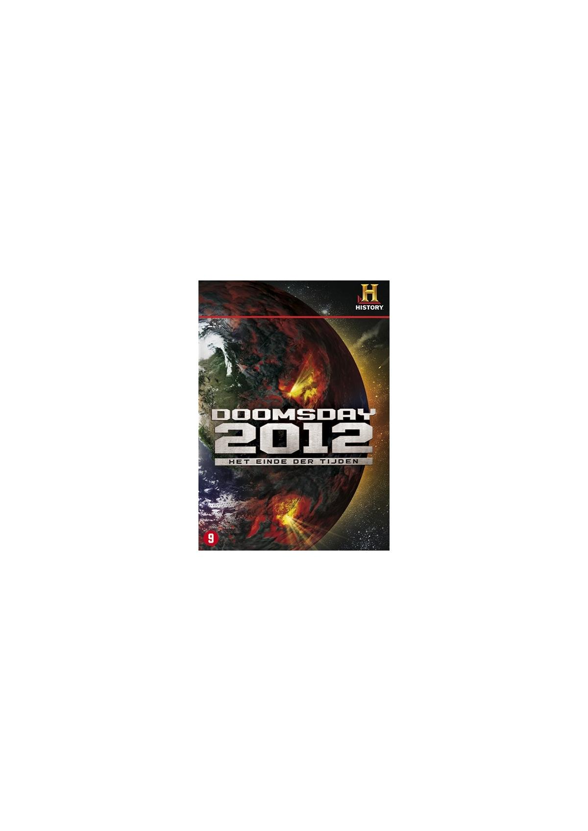 DVD-hoes, een planeet met de tekst 'Doomsday 2012'.