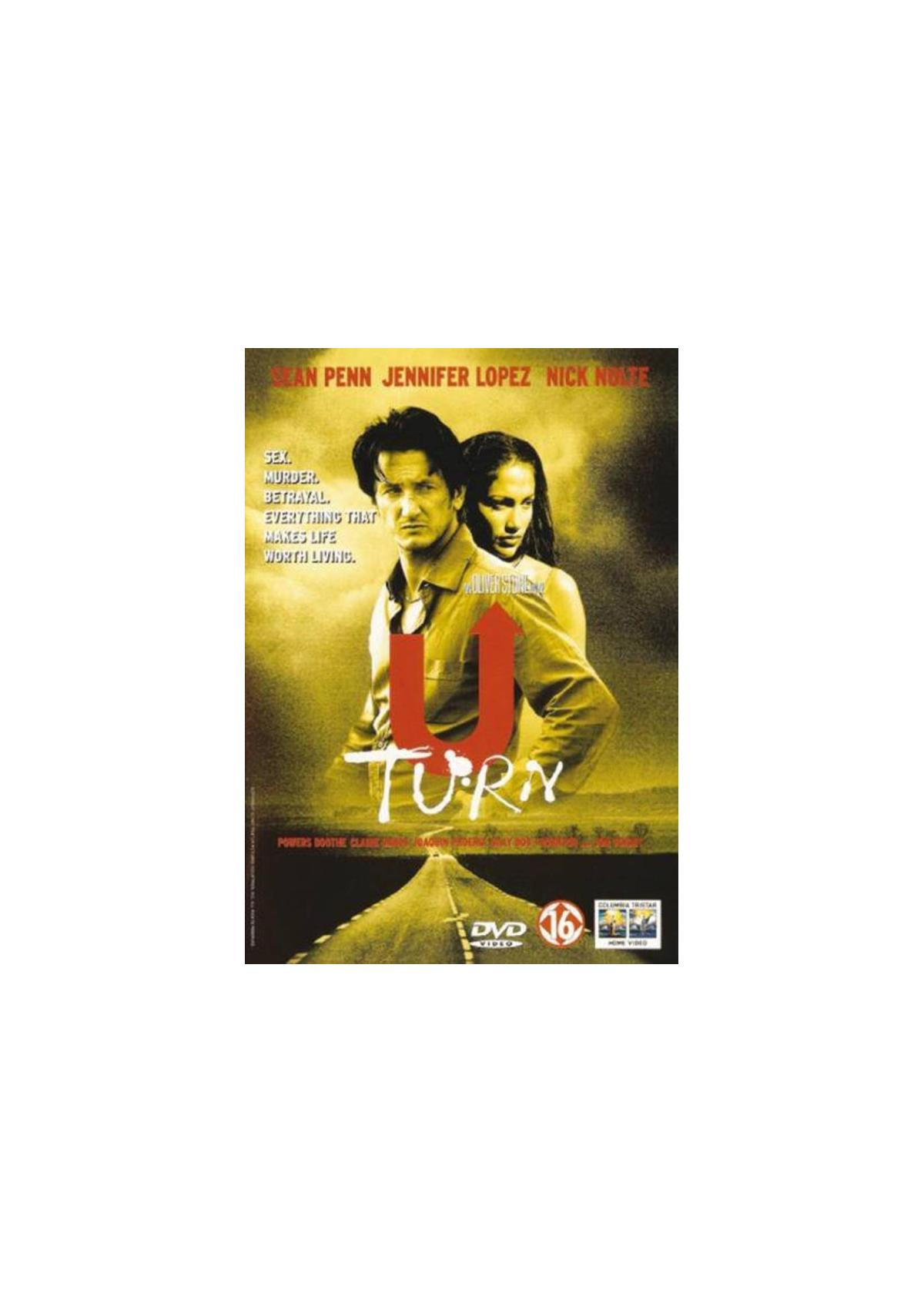 Filmposter voor 11:14 met Sean Penn en Jennifer Lopez, tekst en een weg.