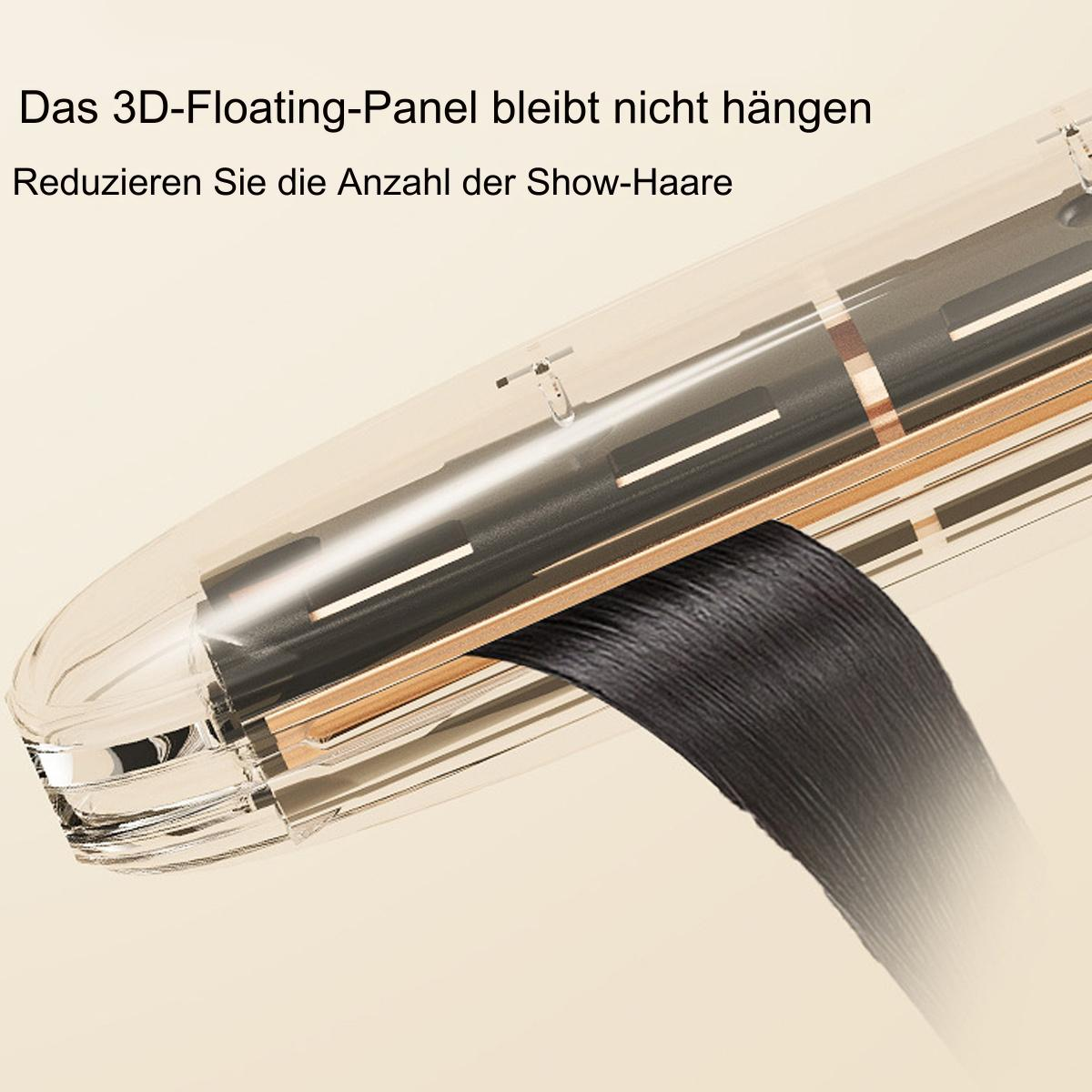 Nahaufnahme eines transparenten Haarschneiders, der das Innenleben des Geräts und ein schwarzes Band zeigt.
