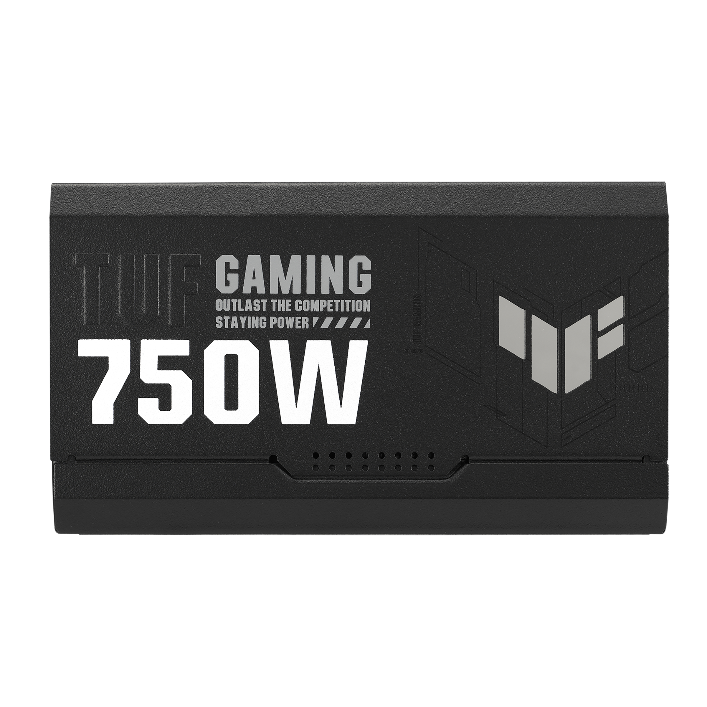 Czarny zasilacz z logo TUF GAMING i tekstem 750W.
