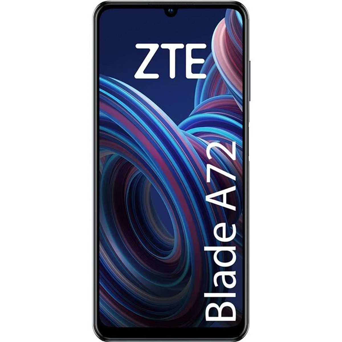 Uno smartphone ZTE Blade A72, orientato verticalmente, con uno schermo colorato.