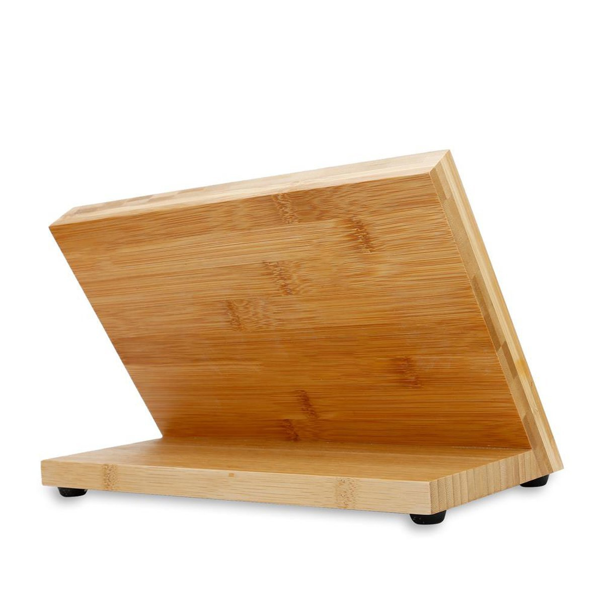 Messerblock aus Holz mit schrägem Design. Der Block besteht aus Bambusmaterial.
