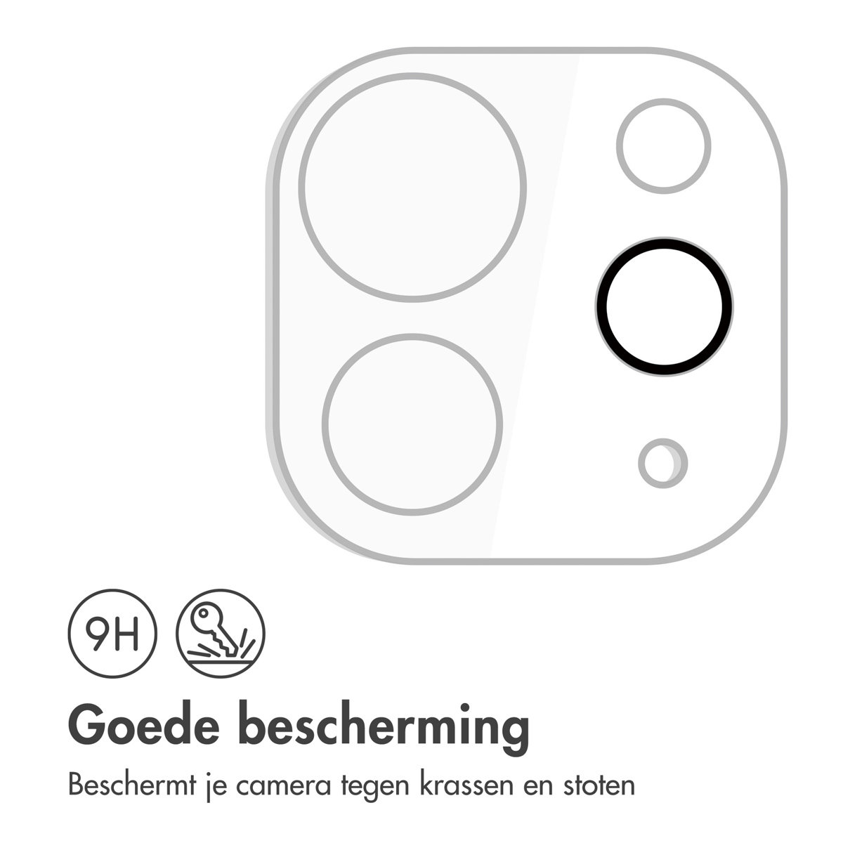 Cameralensbeschermer. Beschermingsafbeelding getoond.
