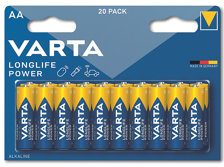 VARTA Longlife AA Batterien – 6 Stück, Alkaline, 1,5V, Made In Germany, Für Fernbedienungen, Wecker & Spielzeug