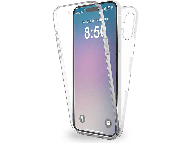 NALIA 360° Handyhülle Für IPhone 6/6S – Vollschutz Vorne & Hinten, Transparent, Aus TPU-Silikon, In Grau