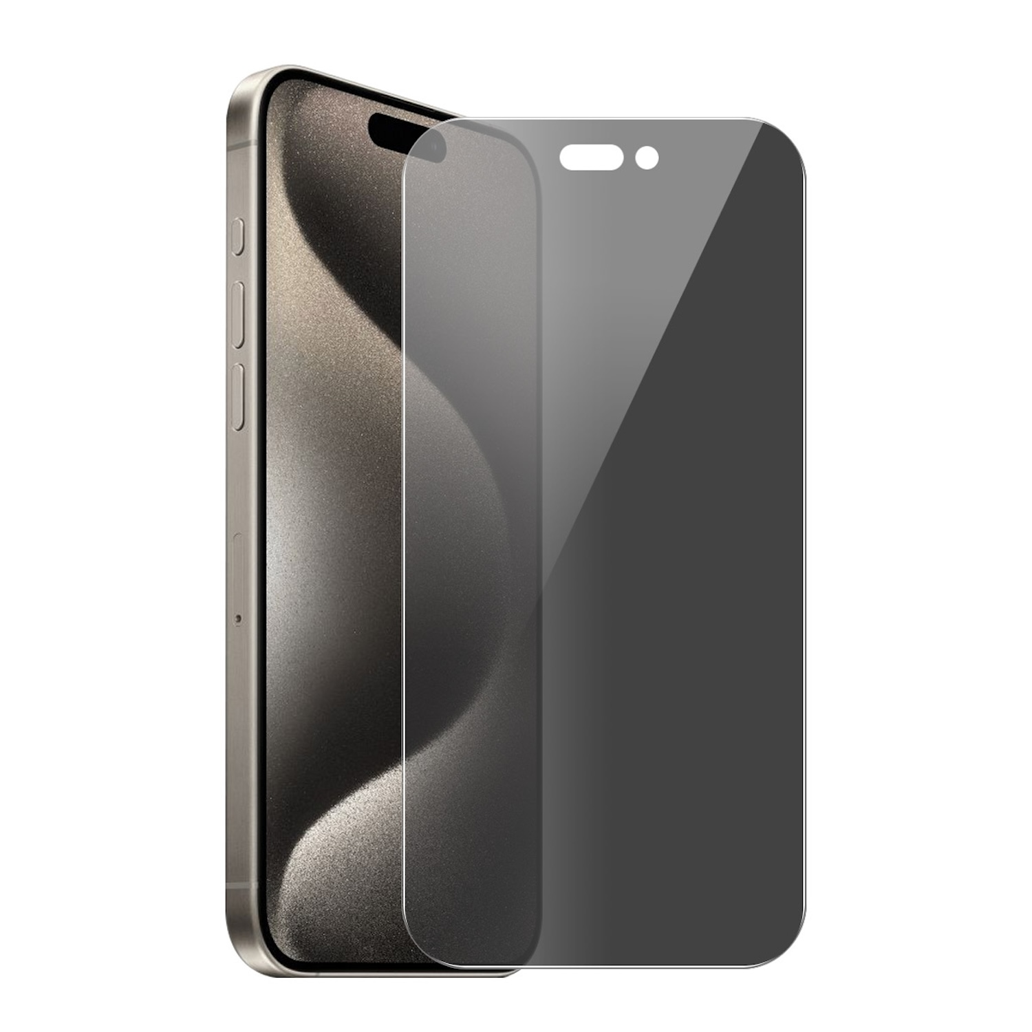 Ein Smartphone mit angebrachter Displayschutzfolie. Der Bildschirm ist dunkel und das Telefon ist goldfarben.