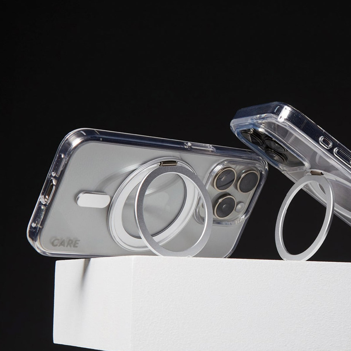 PANZERGLASS Feature w. Silver Kickstand CUSTODIA per Apple Apple - iPhone 16 Pro Max, Trasparente