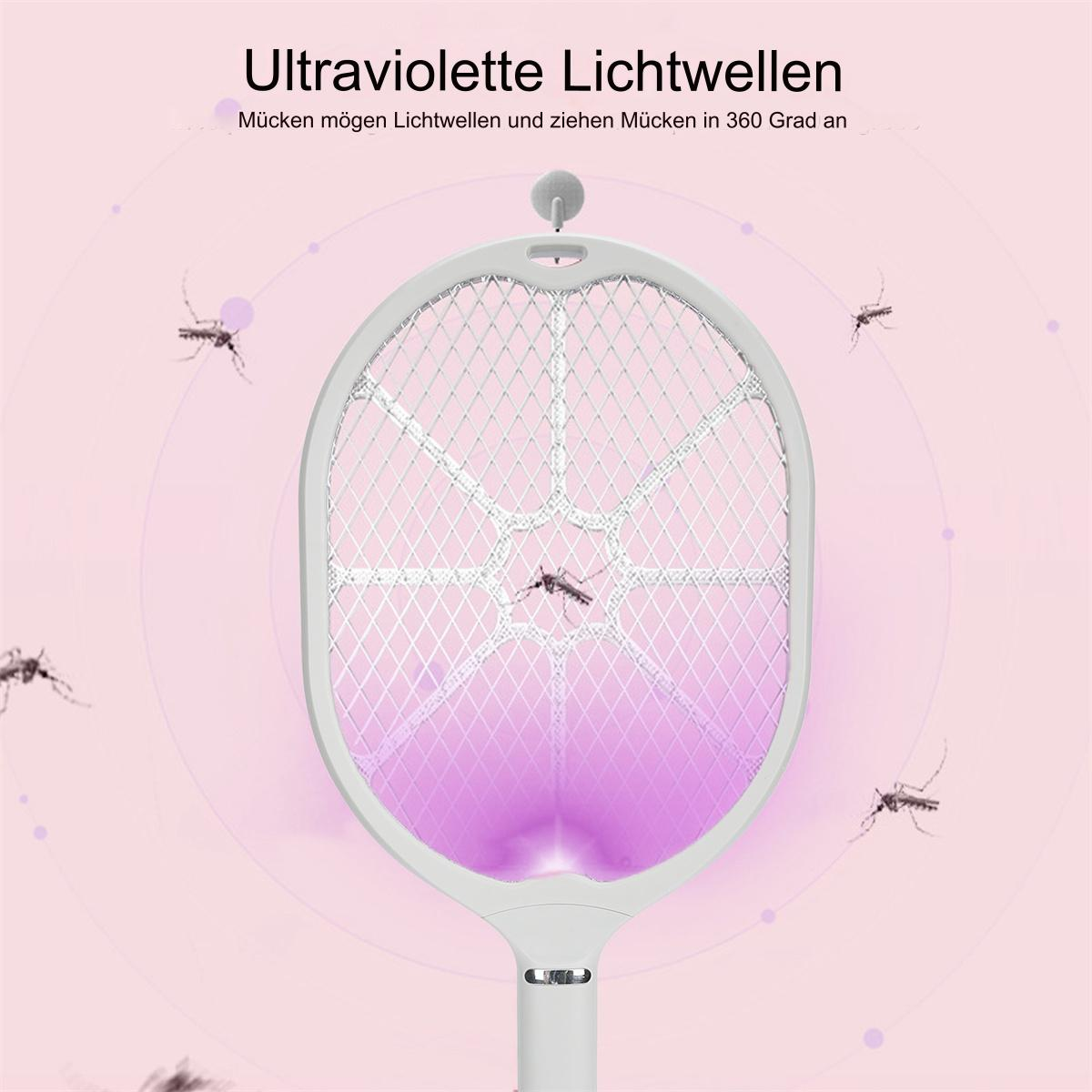 Ein Insektenvernichter mit Insekten drumherum. Der Hintergrund ist rosa.
