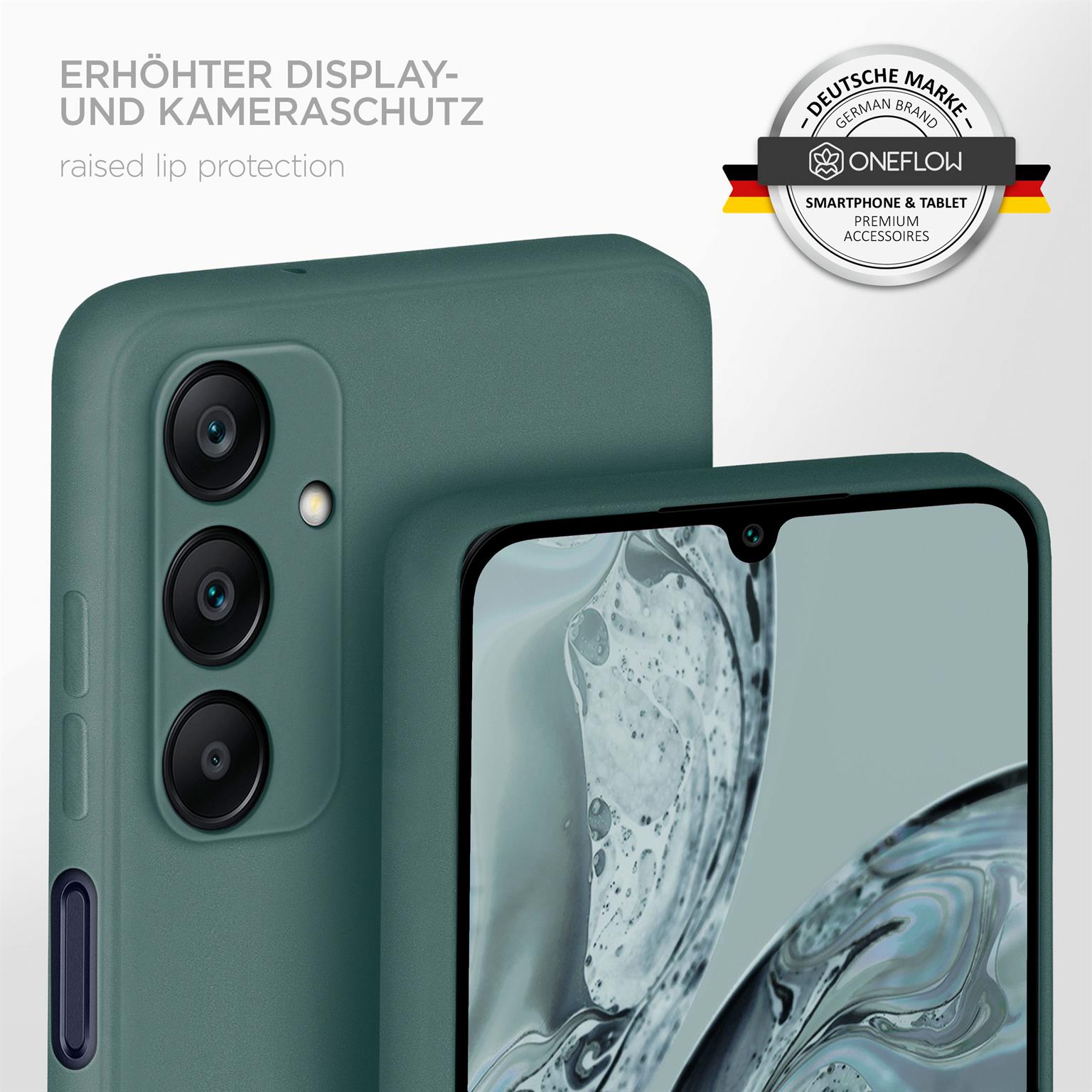 Handyhülle mit erhöhtem Kameraschutz, mit Markenlogo.