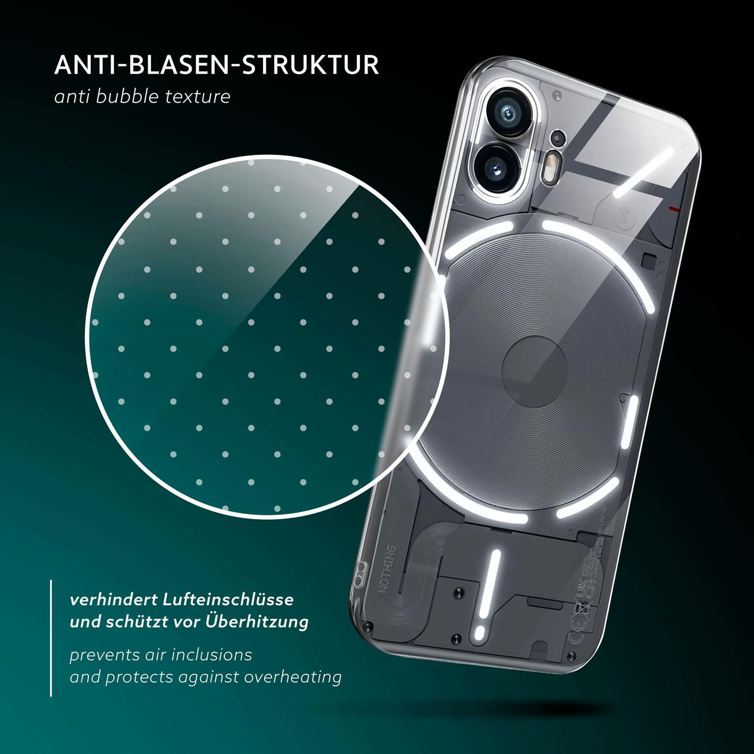 Ein Telefon mit einer transparenten Hülle. Das Gehäuse zeigt die Innenteile des Telefons.