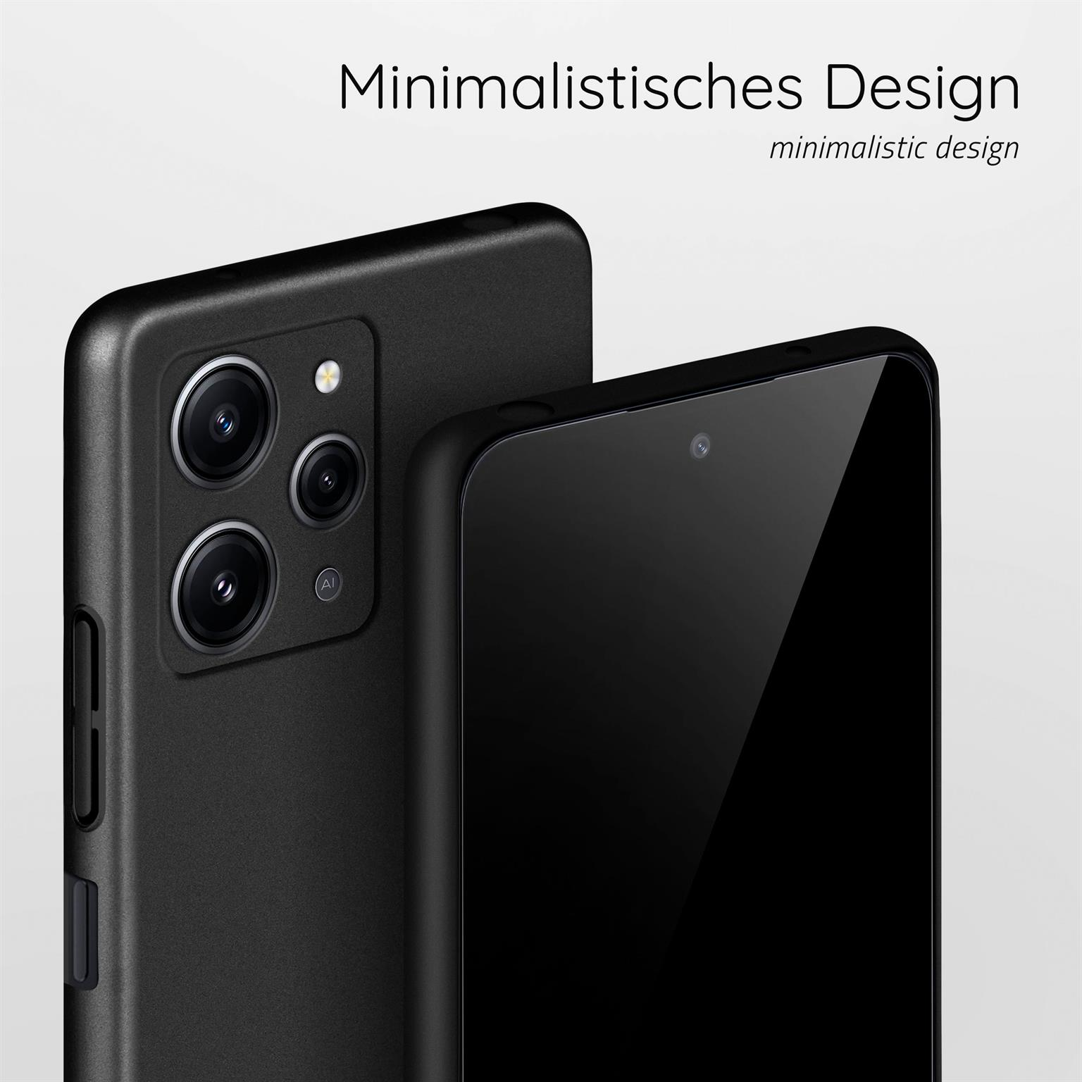 Zwei schwarze Telefone in Hüllen, eines hinten, eines vorne.