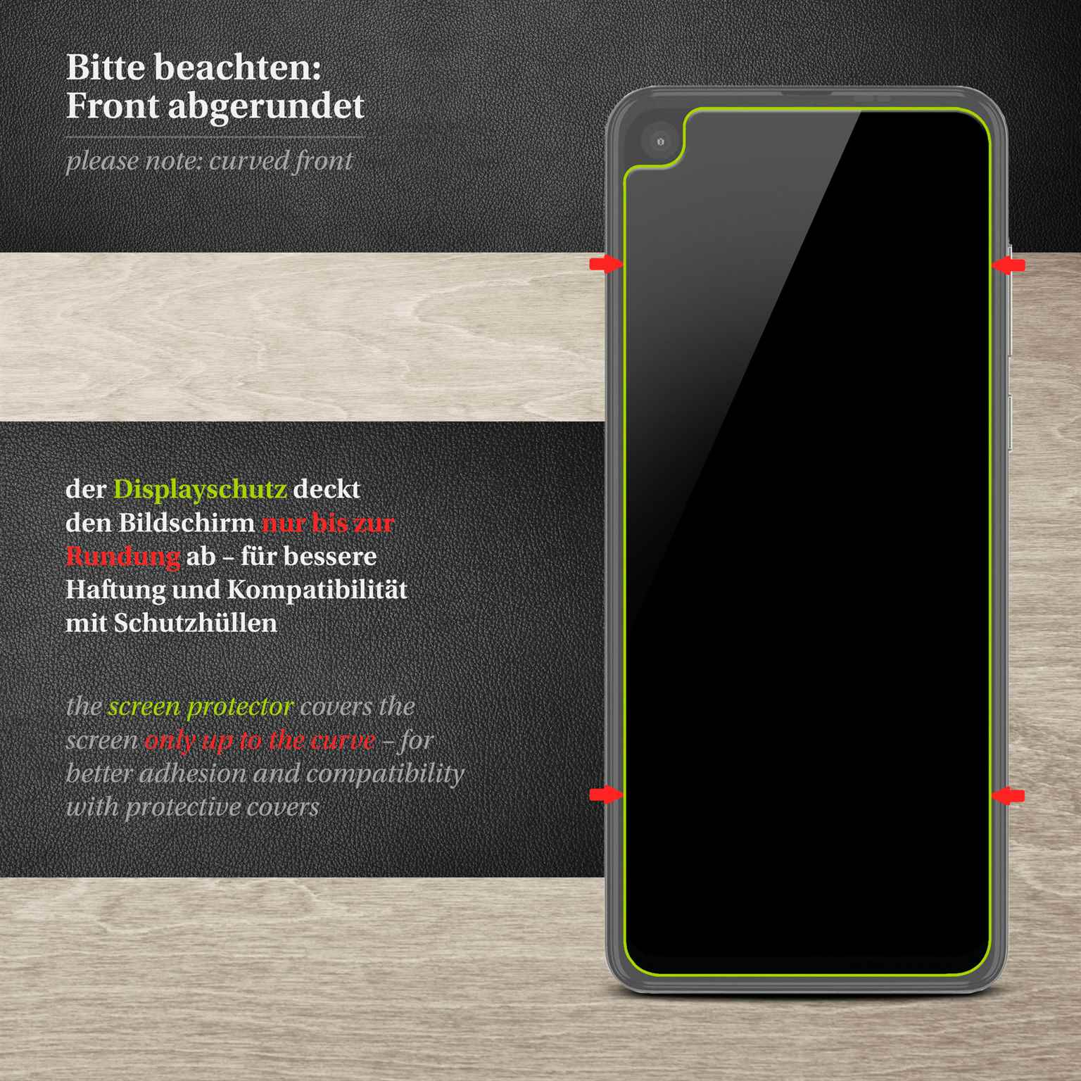 Rote Handyhülle auf kabellosem Ladegerät, mit Pflanze und Beutel.