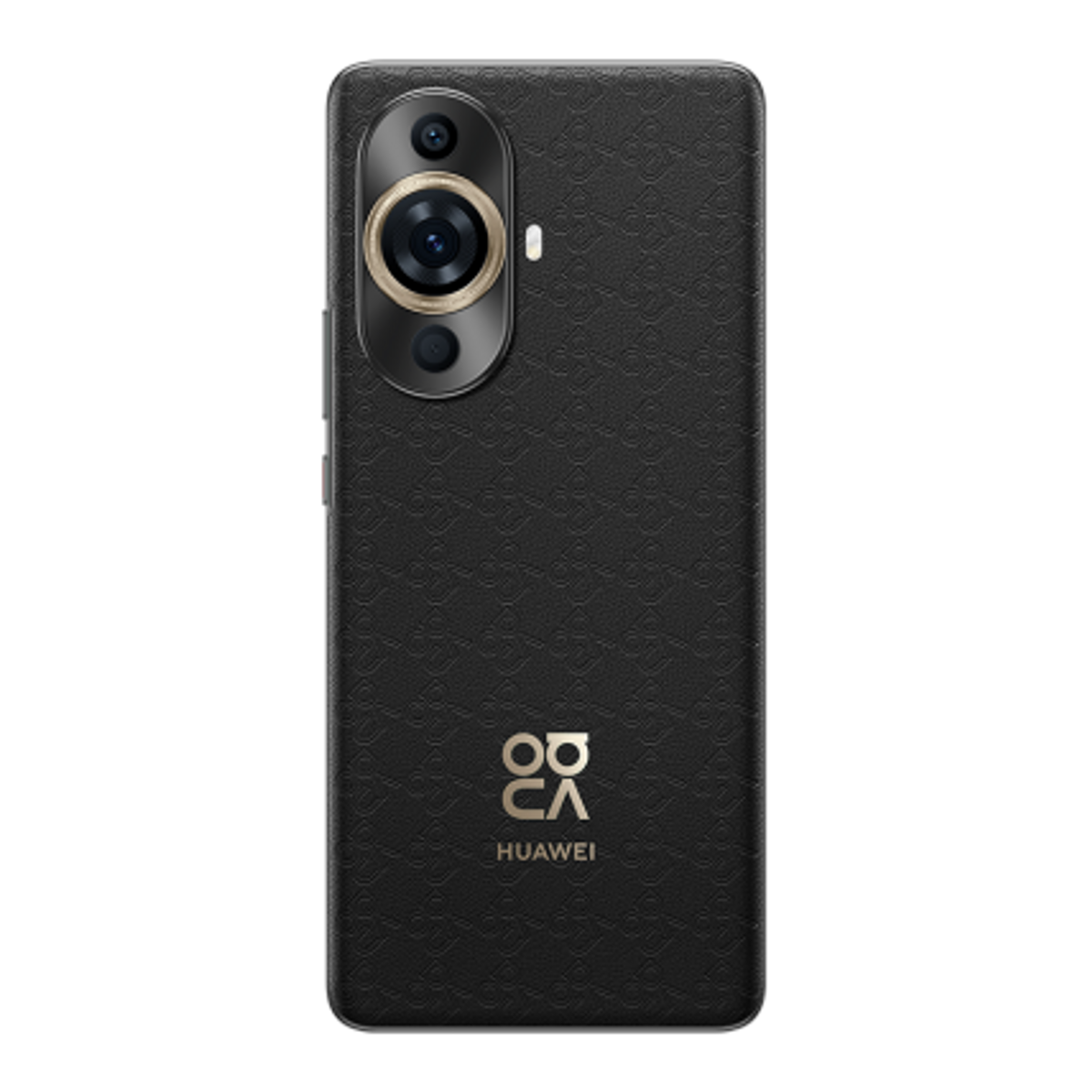 Altın kamera alanı ve Huawei logosu olan siyah bir akıllı telefonun arkası.
