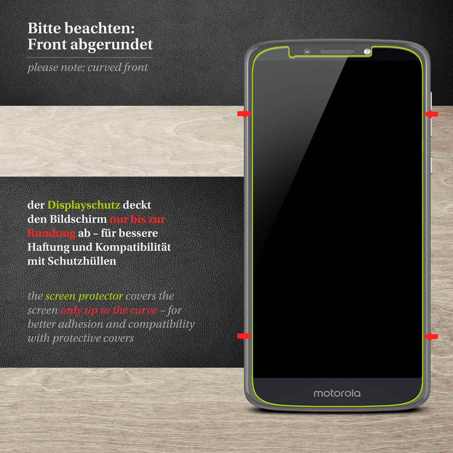 Ein Displayschutz ist auf einem Telefon angebracht. Der Schutz bedeckt den Bildschirm.