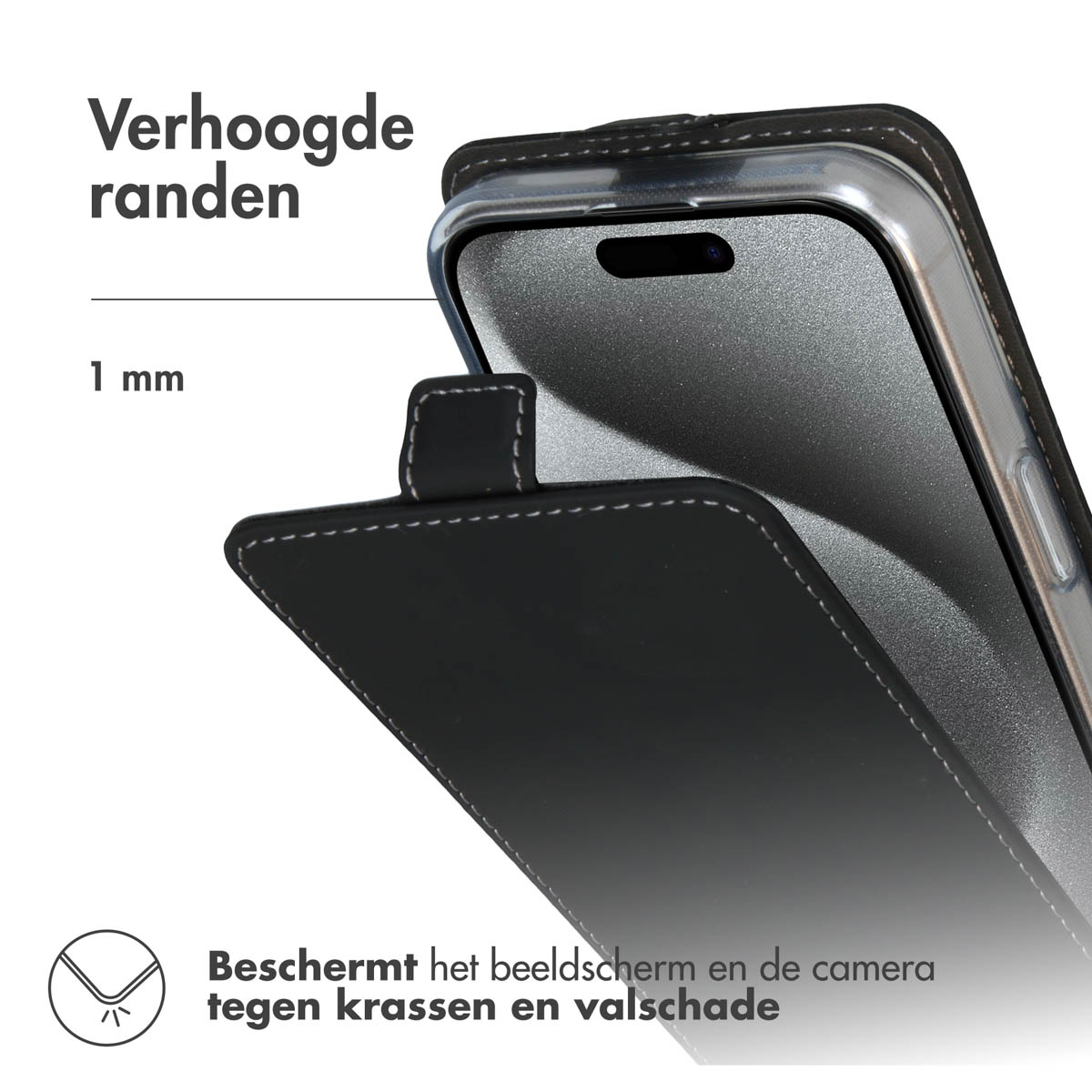 ACCEZZ Flipcase Cover per Apple iPhone 16 Pro Max, Nero