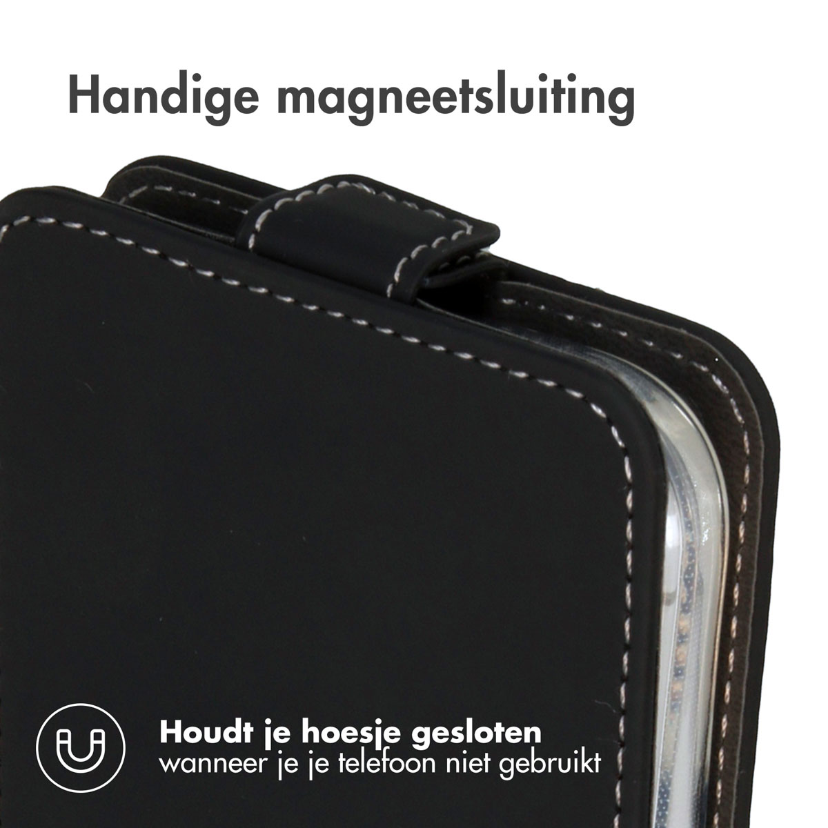 ACCEZZ Flipcase Cover per Apple iPhone 16, Nero