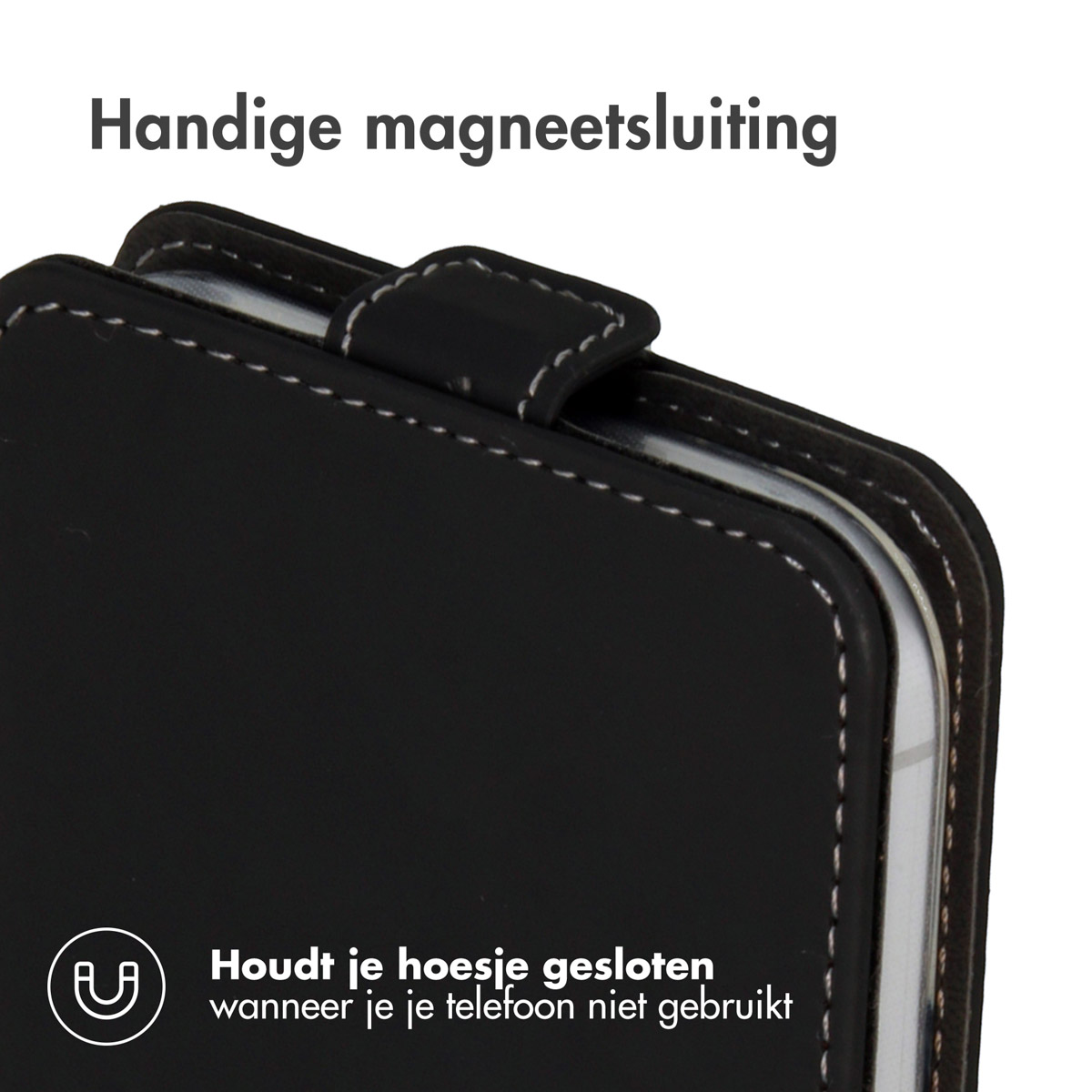ACCEZZ Flipcase Cover per Apple iPhone 16 Plus, Nero
