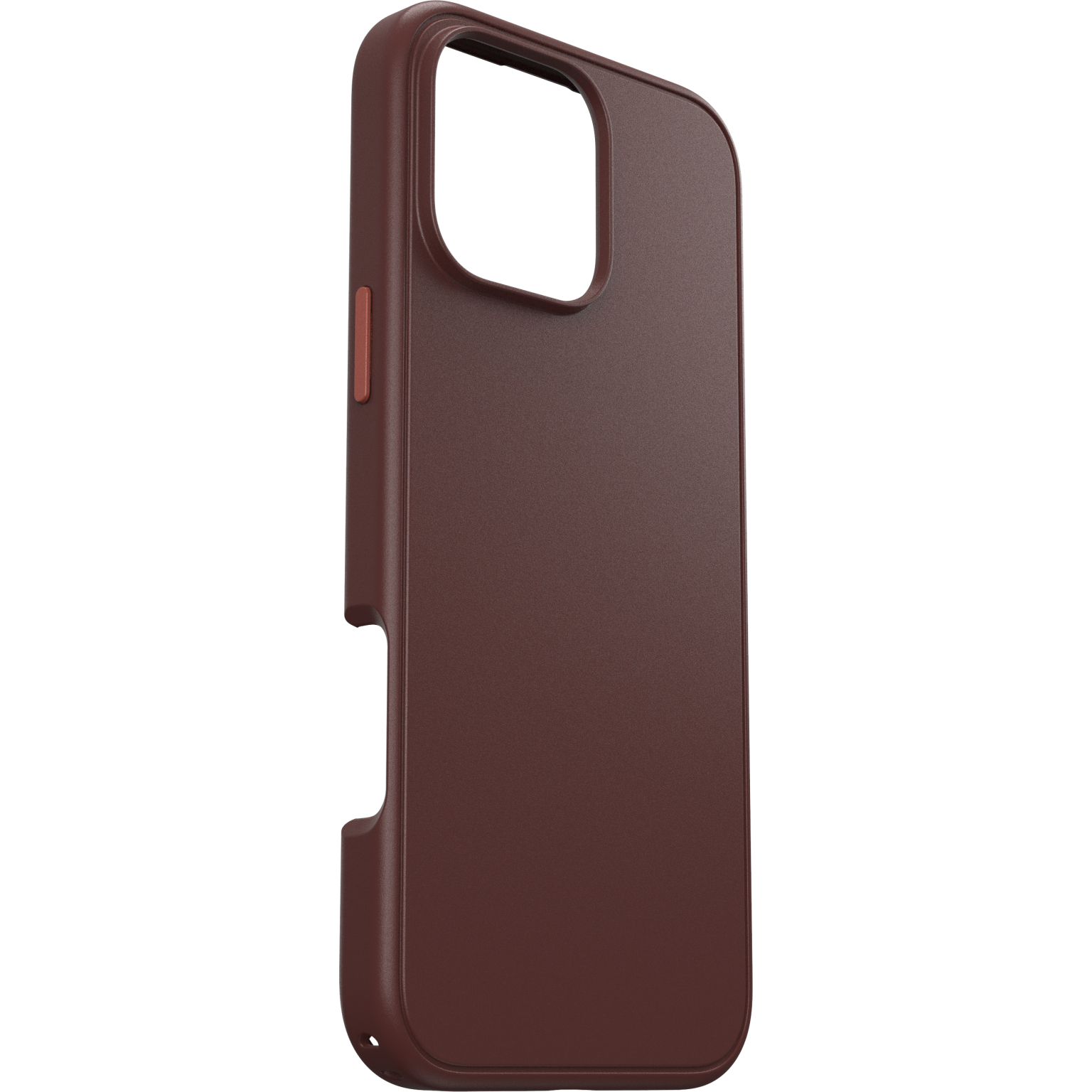 Coque de téléphone marron avec une découpe pour l'appareil photo. La coque est pour un téléphone.