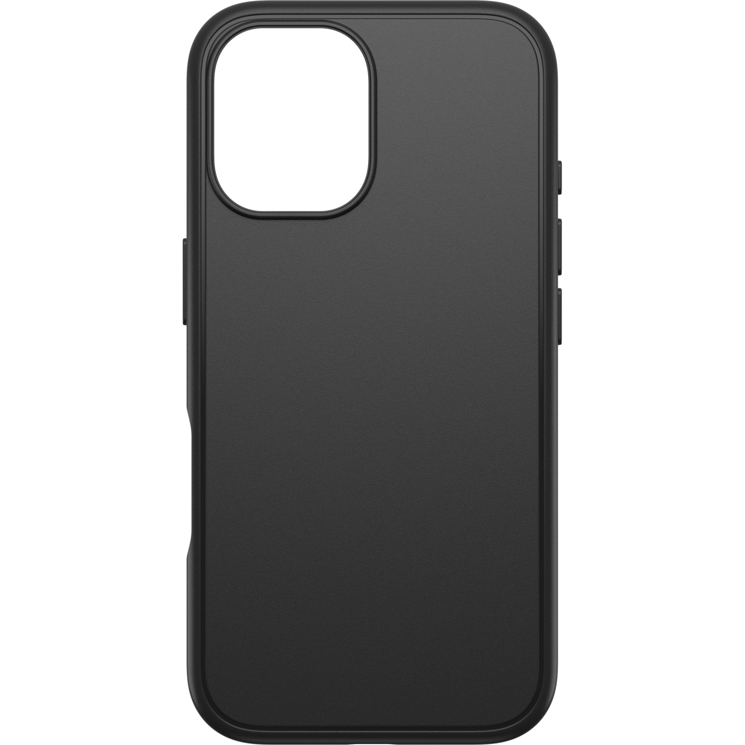 Coque de téléphone noire avec découpe caméra et boutons. Finition mate lisse, bords arrondis.