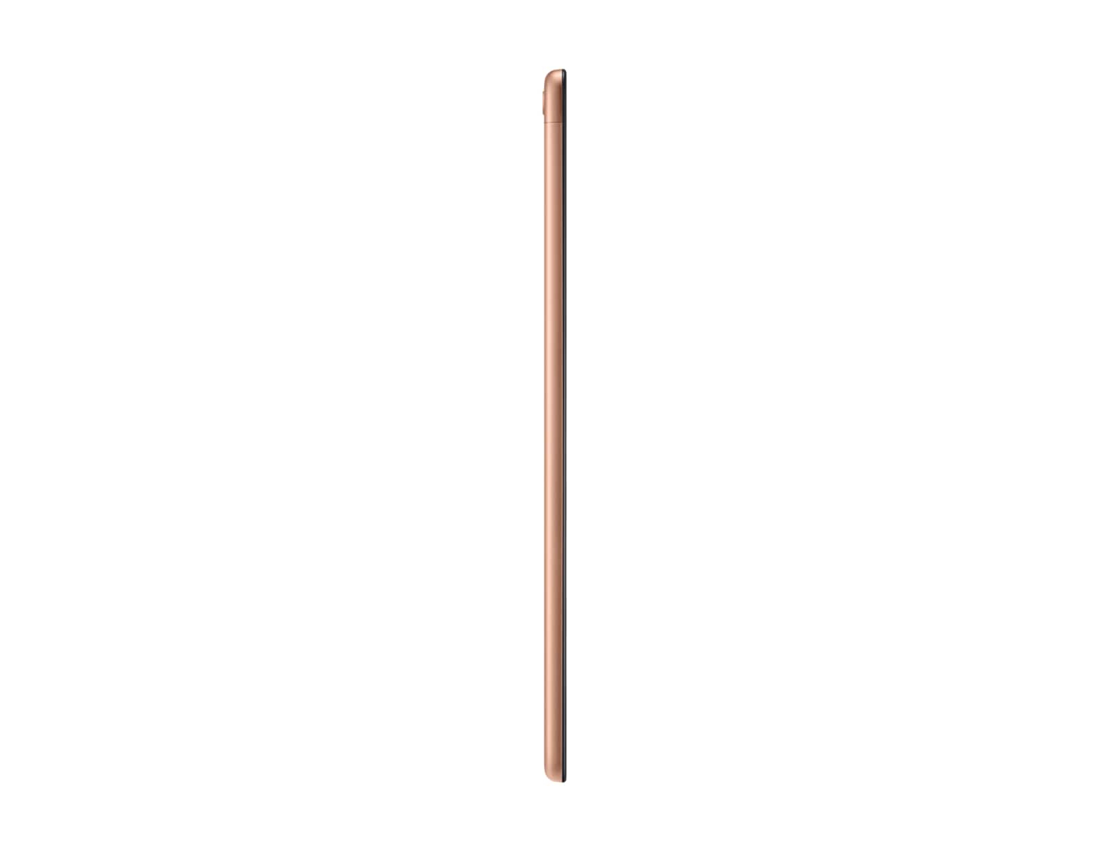 Seitenansicht eines goldenen Tablets. Schlankes Design.