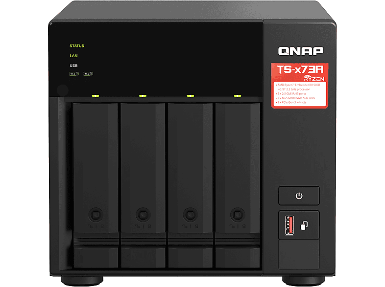 Servidor NAS  - QNAP TS-473A NAS Torre Ethernet Negro V1500B QNAP