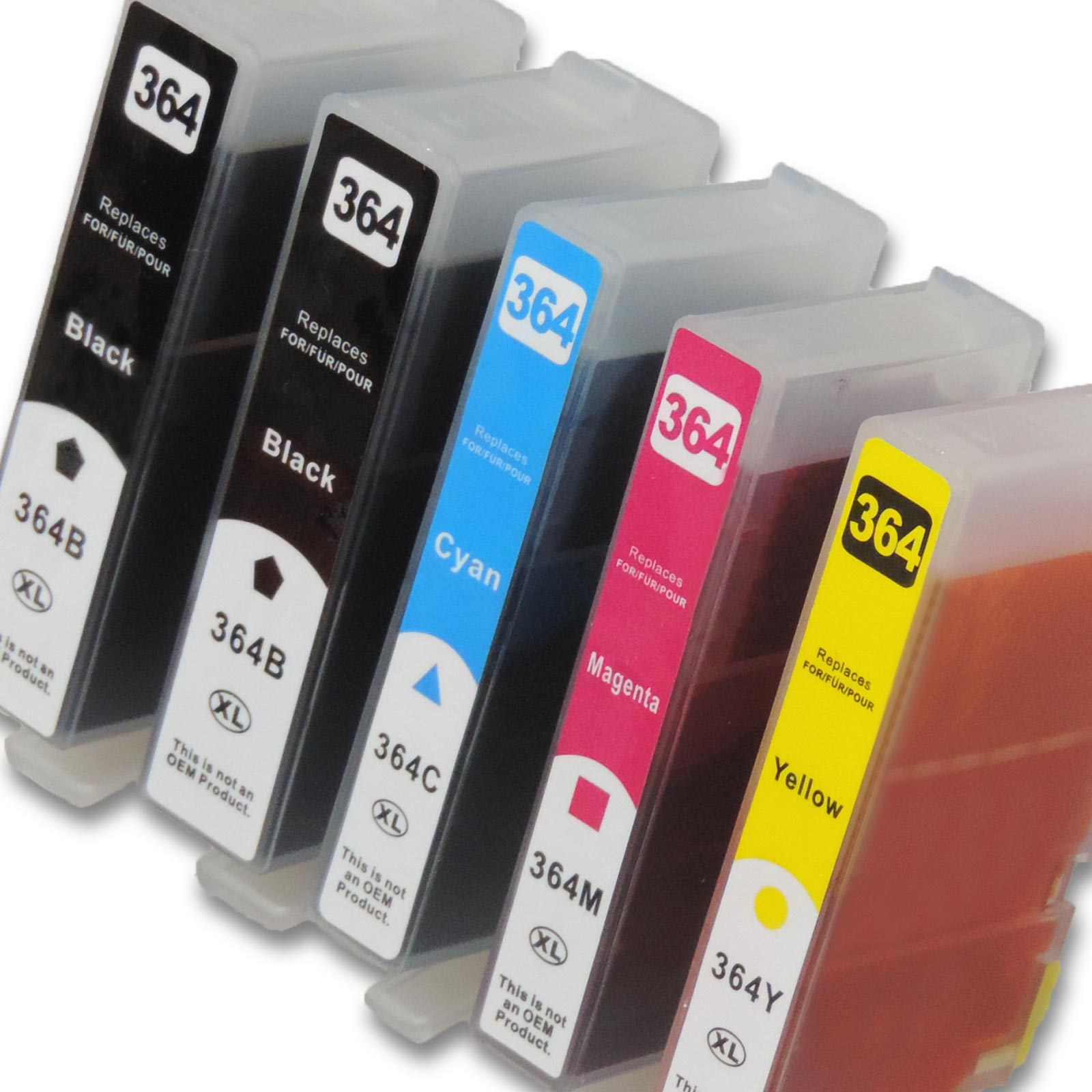 D&C 364XL-Set, N9J73AE Tintenpatrone Multipack 5-Farben (2x Schwarz, 1x Cyan, 1x Magenta, 1x Gelb) (364XL-Set, N9J73AE, X4D82AE)