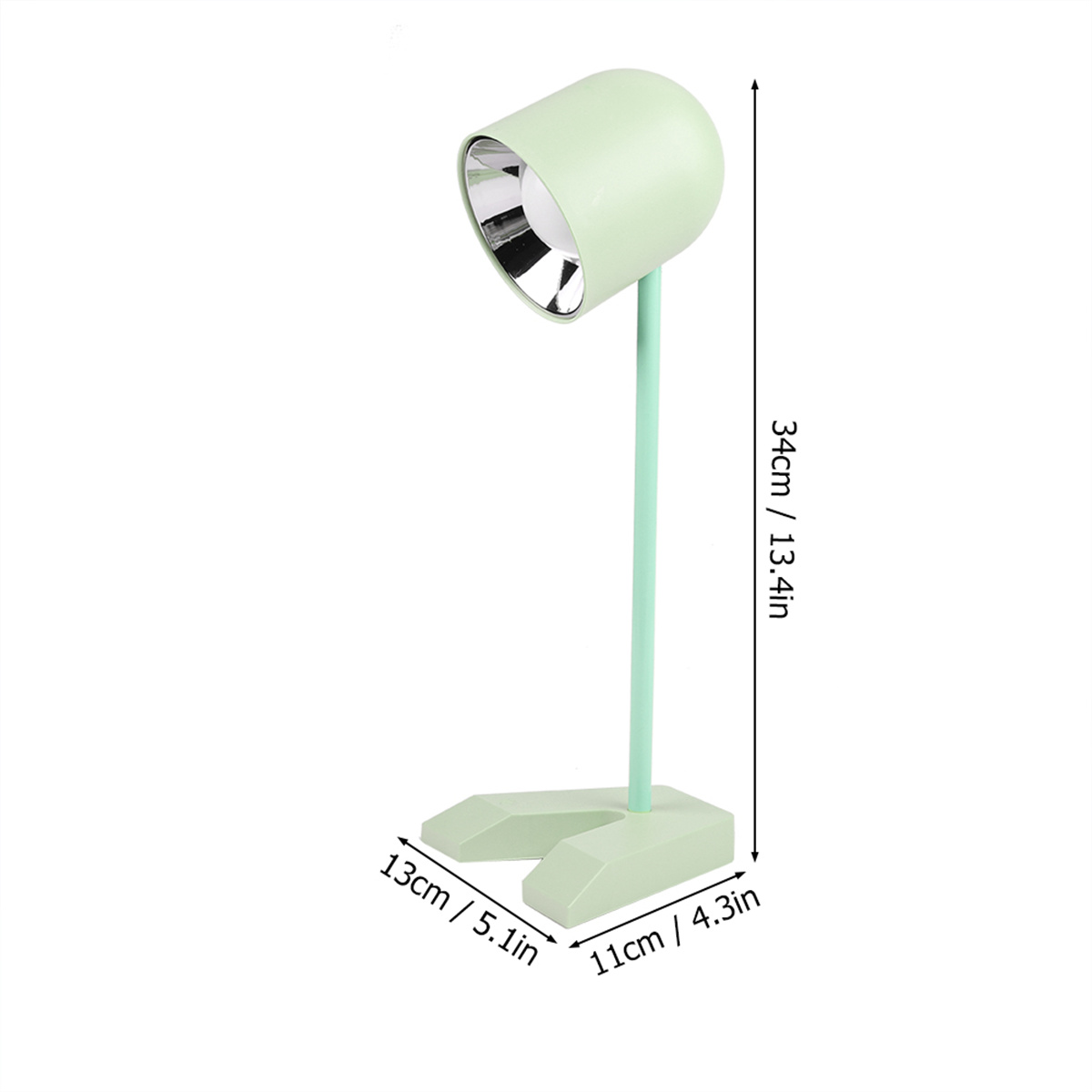 Grüne Schreibtischlampe mit fokussiertem Licht.