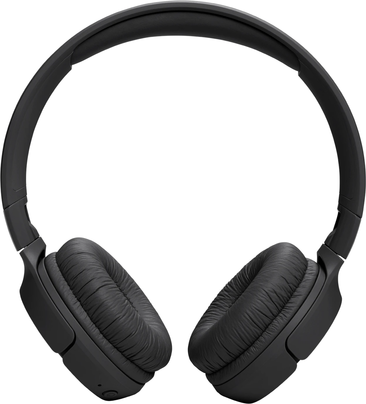 Czarne słuchawki z amortyzowanymi nausznikami. Tło jest czarne.