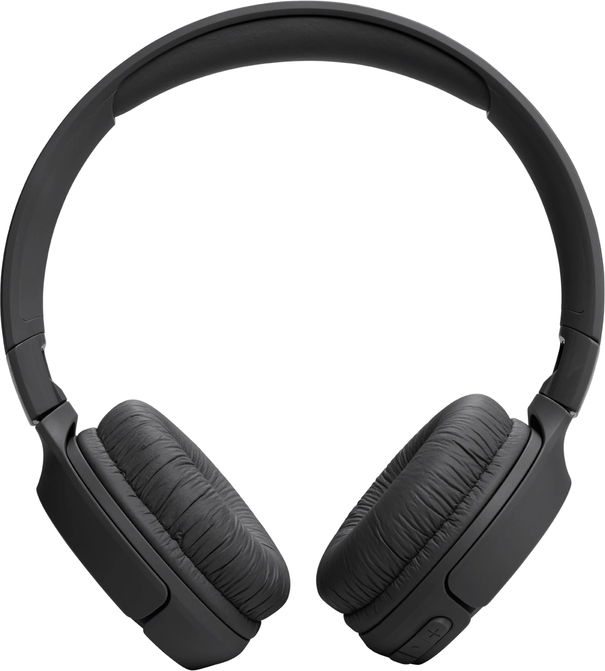 Czarne słuchawki nauszne na czarnym tle.