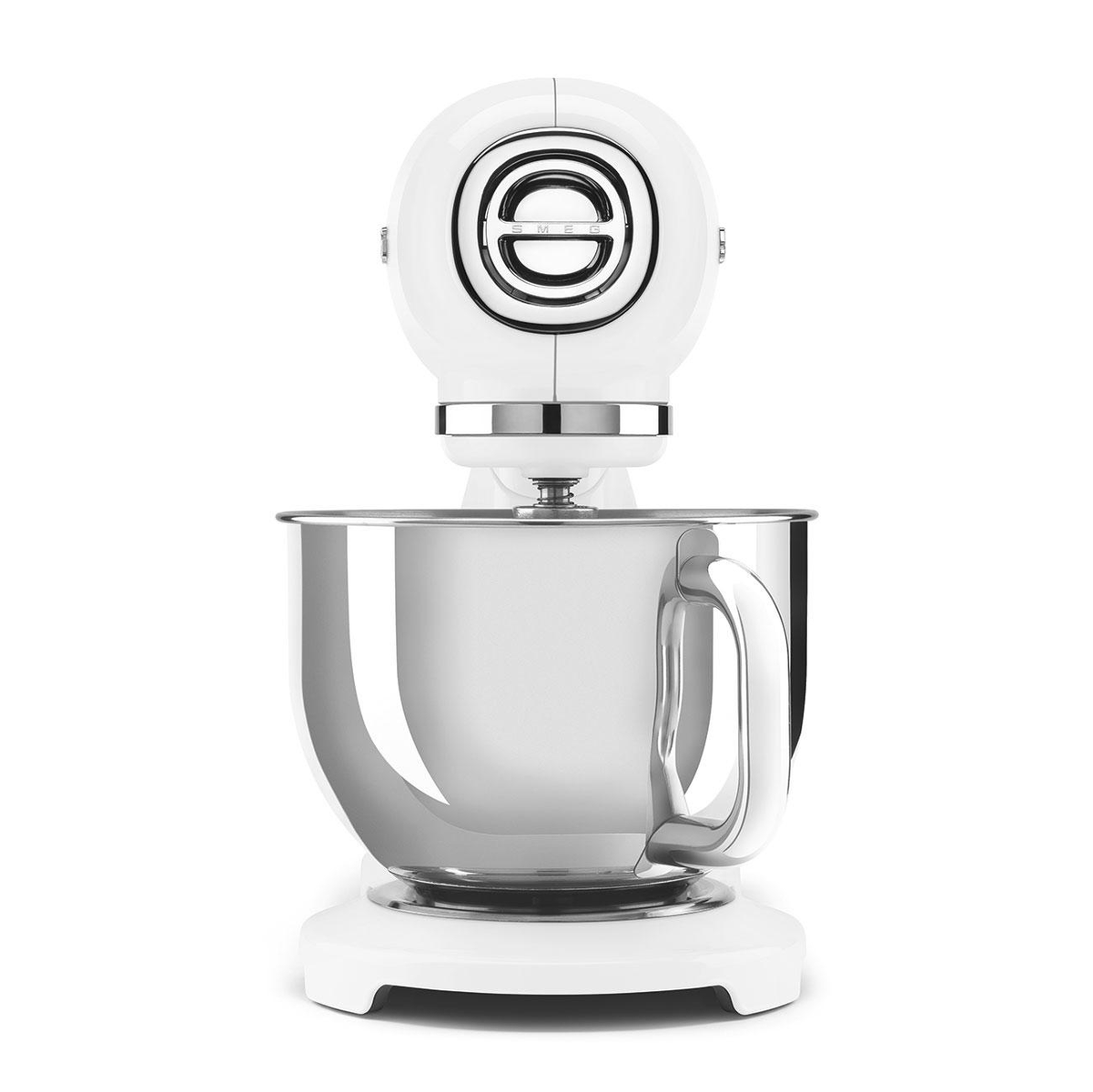 Beyaz bir arka plan üzerinde beyaz bir stand mikseri.