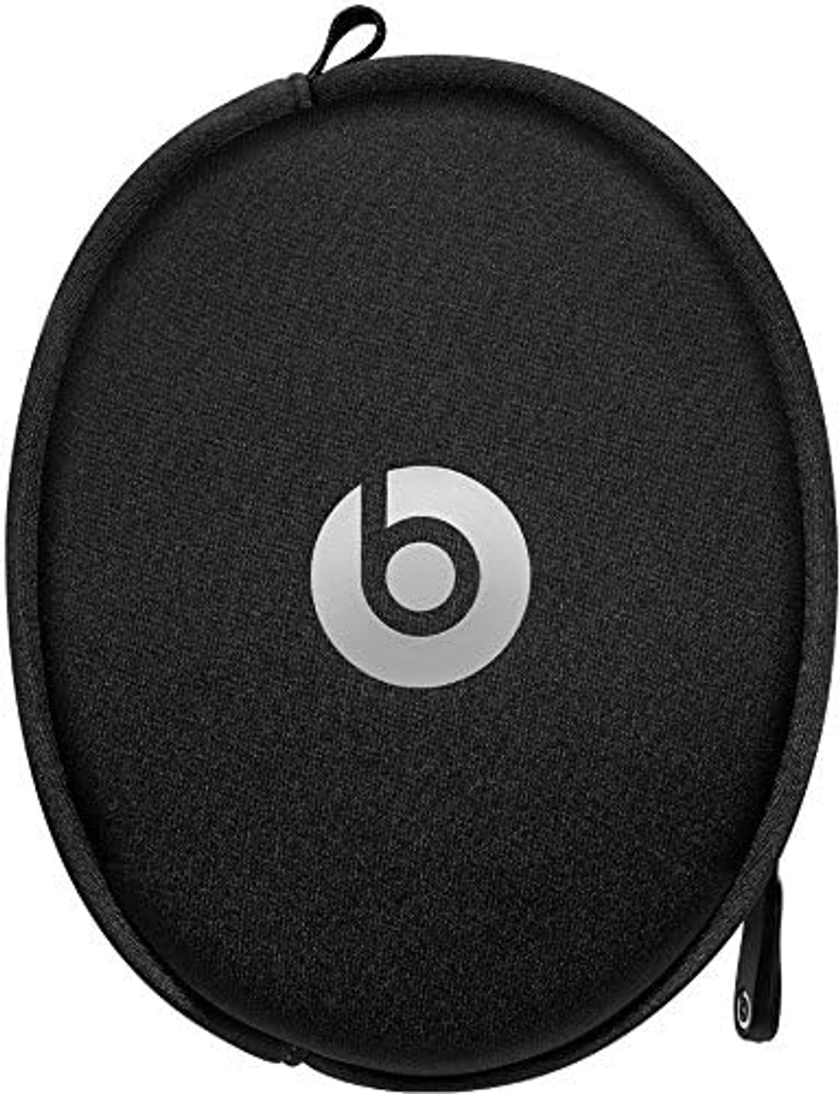 Schwarze Beats-Kopfhörertasche mit silbernem Beats-Logo.