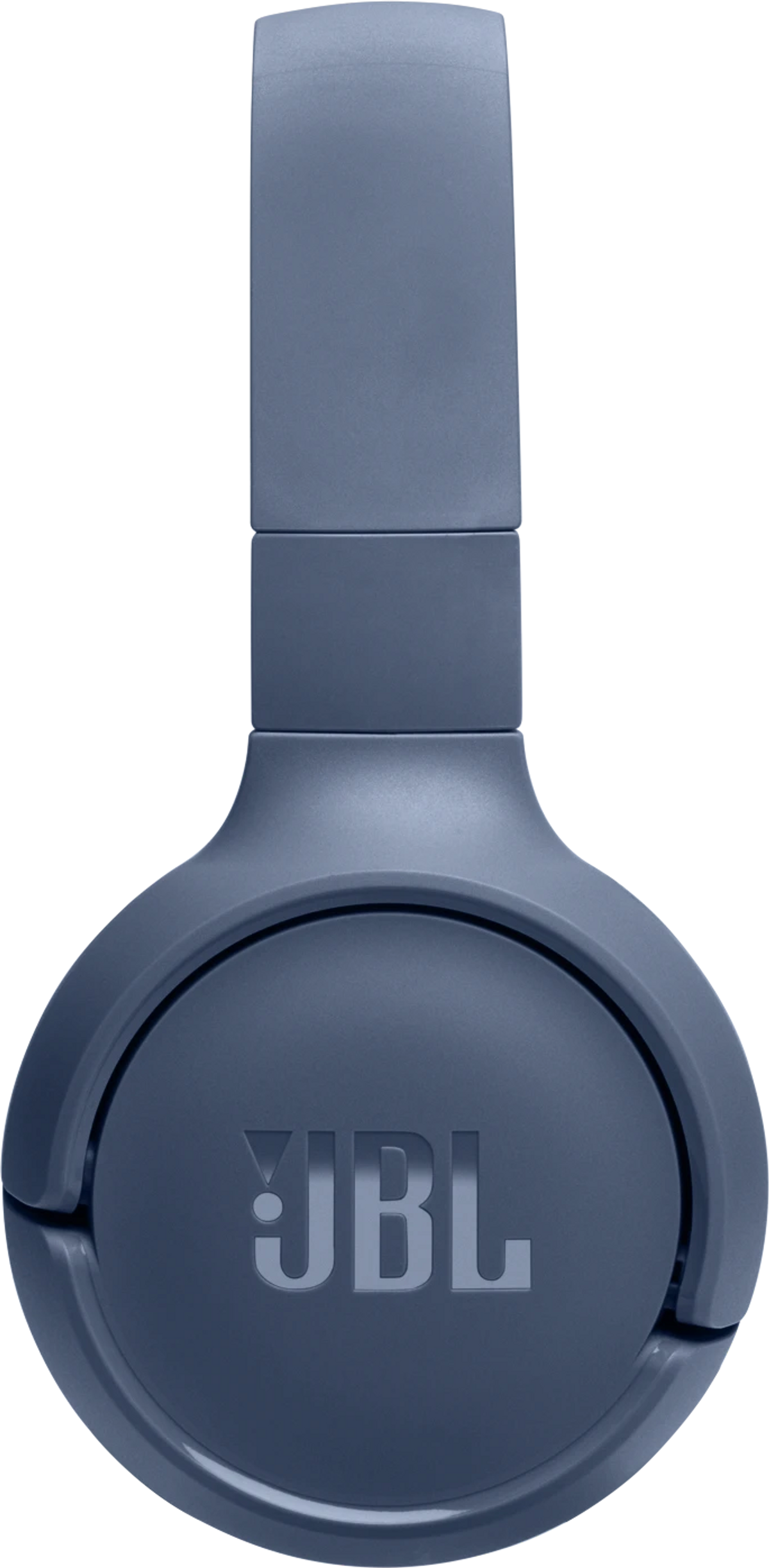 Auriculares JBL azules, vista superior, con el logo de la marca.