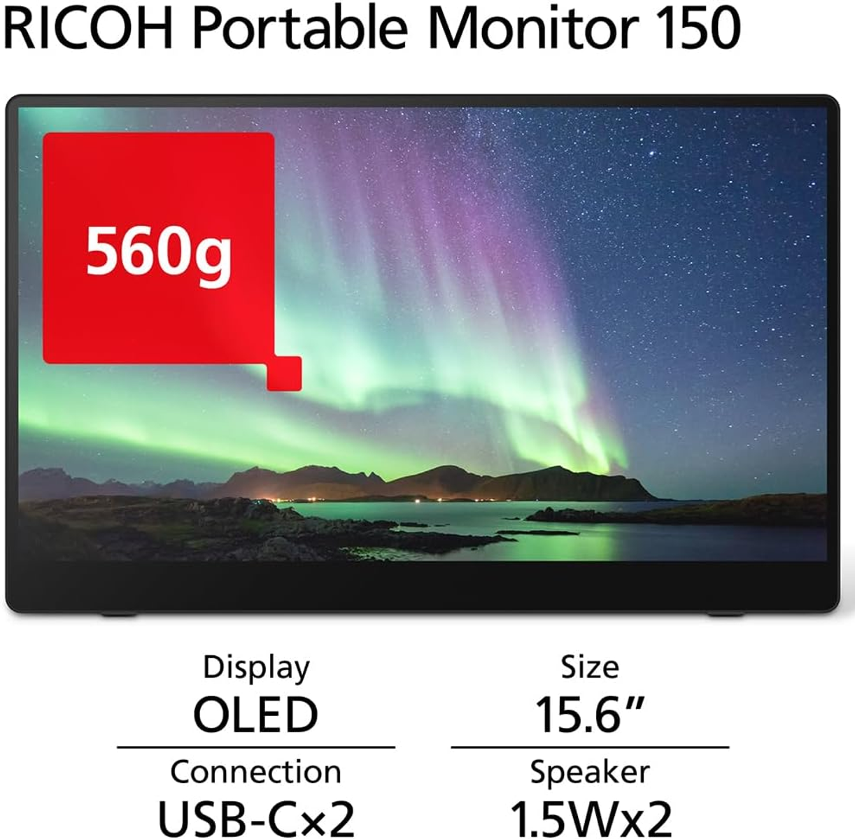 RICOH 514909 MONITOR, 16 ", Full-HD, 1920 x 1080 pixel, tempo di risposta 1 ms