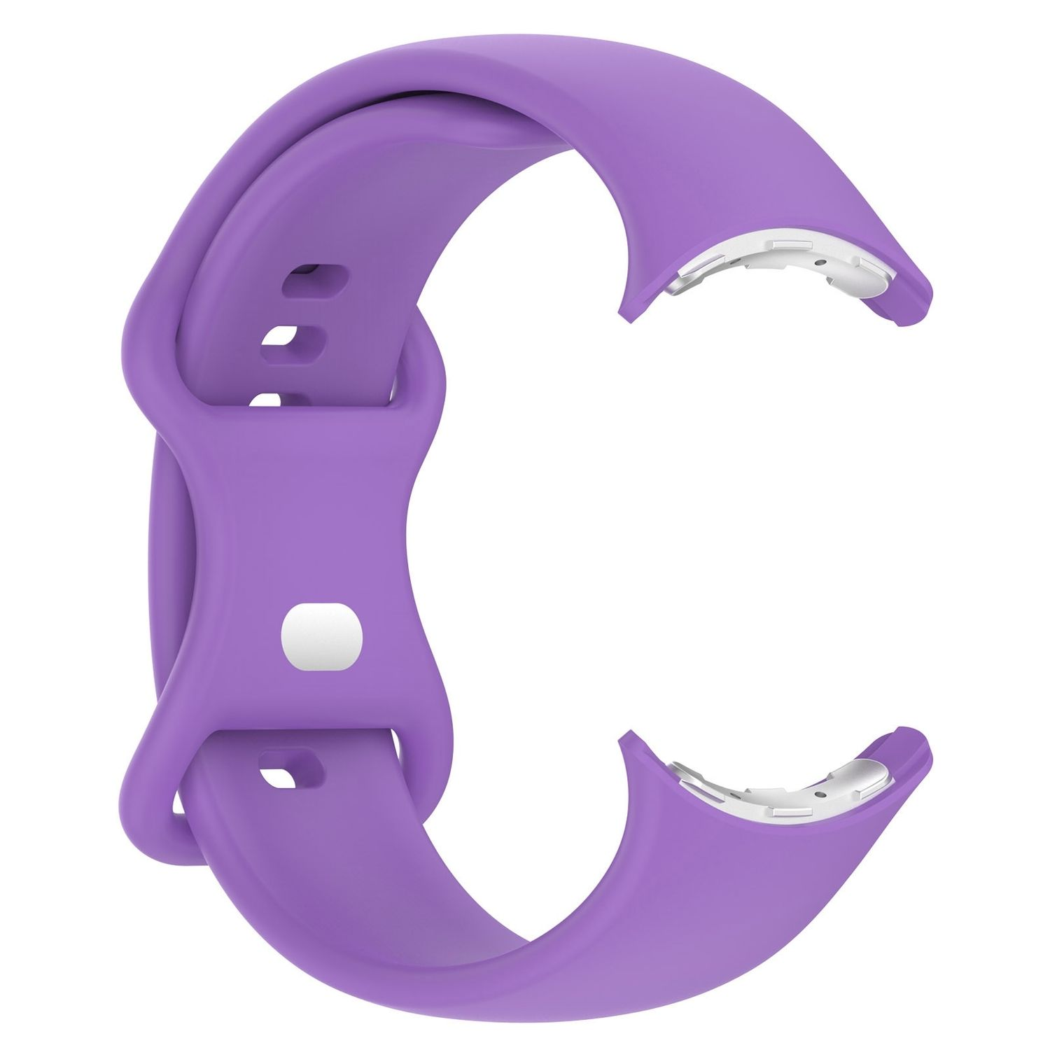 Ein lilafarbenes Armband für eine Smartwatch.