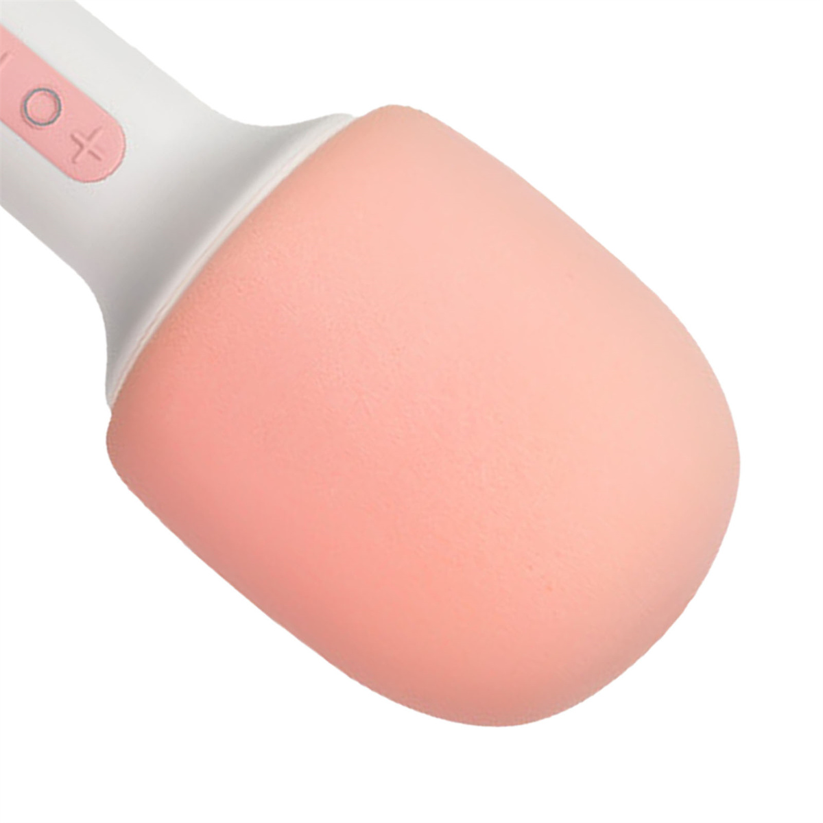 Ein rosa, abgerundetes Objekt mit weißem Griff, vermutlich ein Sexspielzeug, vor weißem Hintergrund.