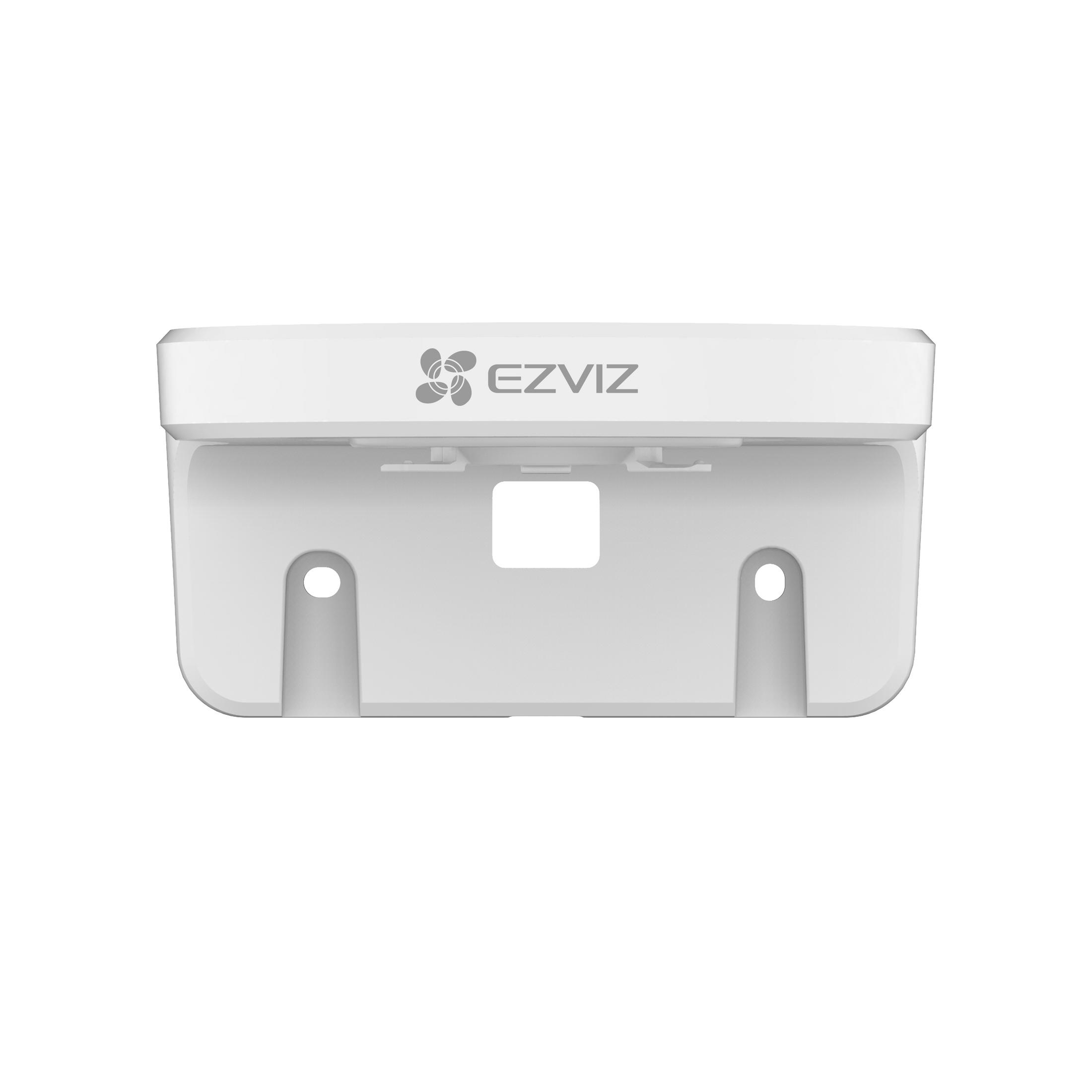 Weißes EZVIZ-Gerät, eine rechteckige Form mit Befestigungslöchern.