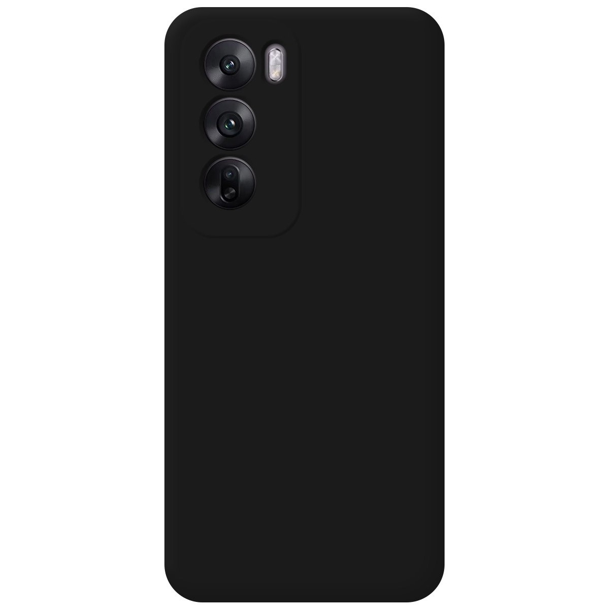 Custodia per telefono nera con tre obiettivi della fotocamera.