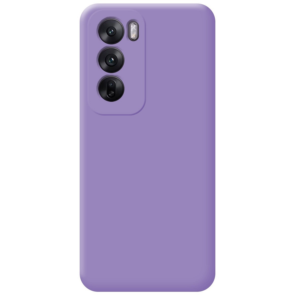 Custodia per telefono con retro viola. Lo schermo mostra ora e posizione.