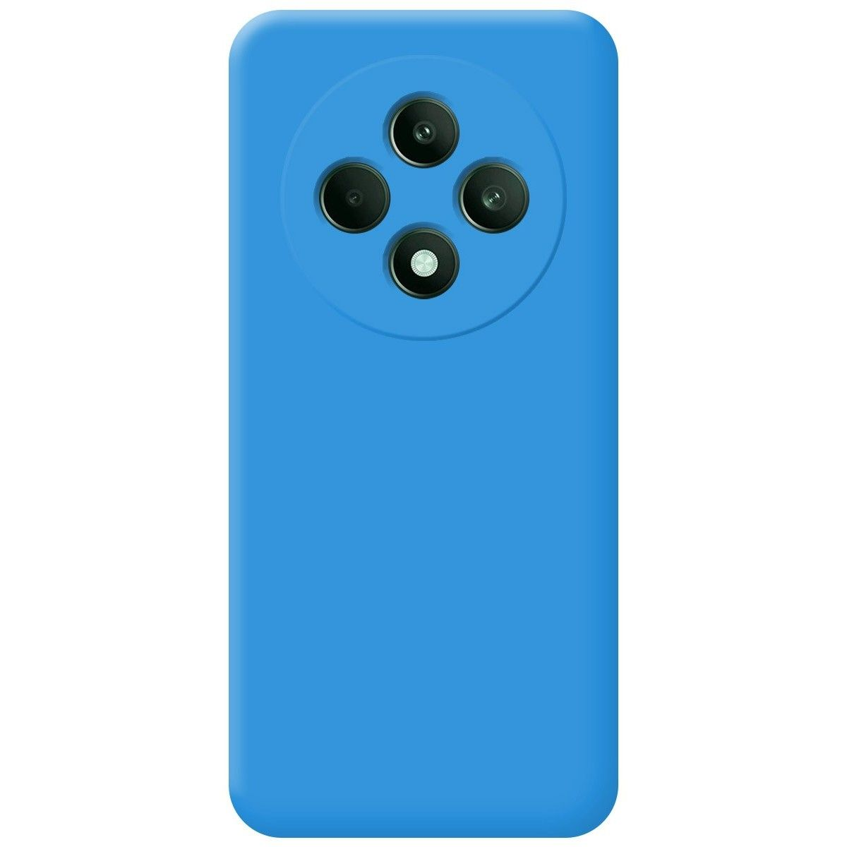 Retro del telefono: Blu, con modulo fotocamera e lenti. La fotocamera è il focus principale.
