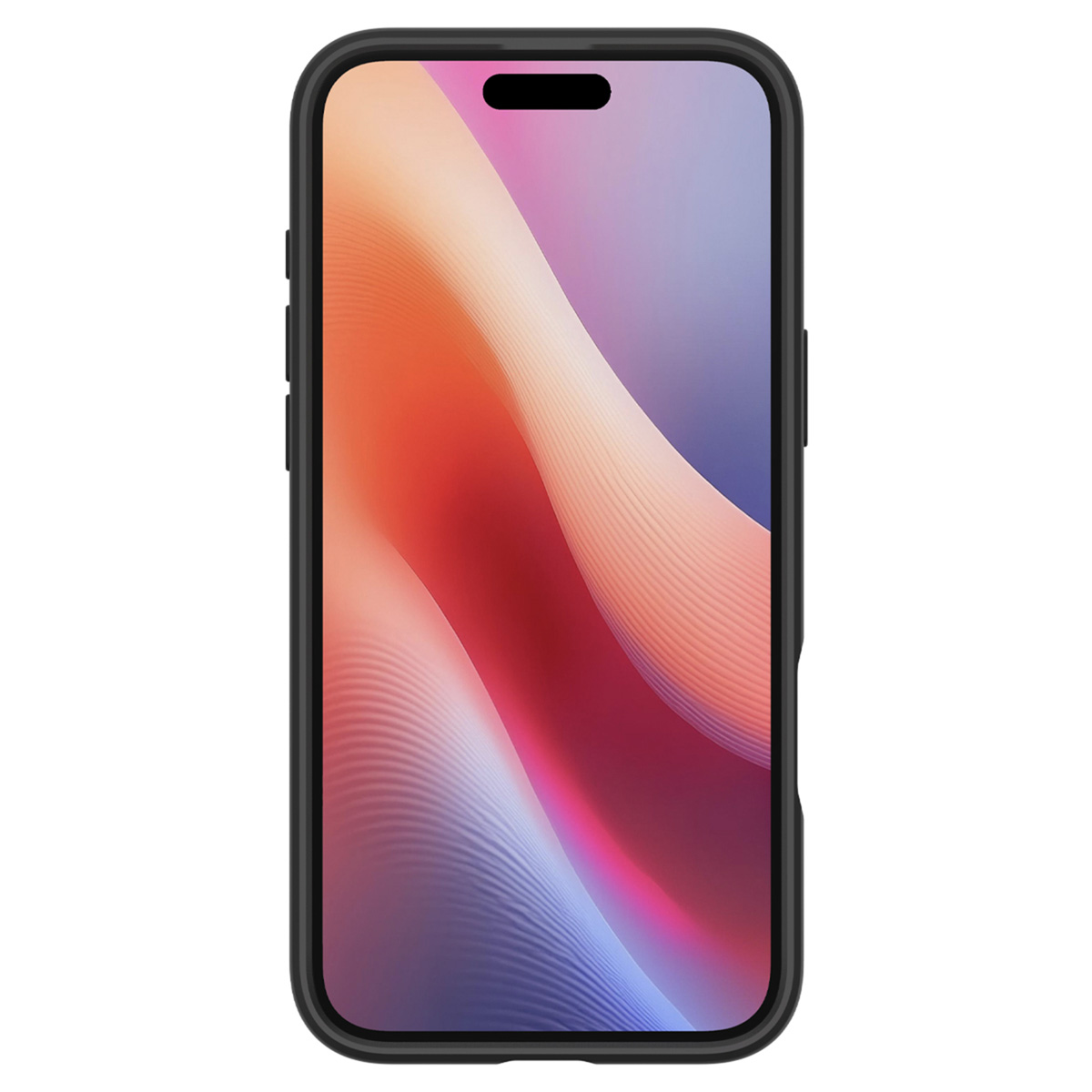 Telefono nero con schermo colorato. Lo schermo mostra una sfumatura di colori.